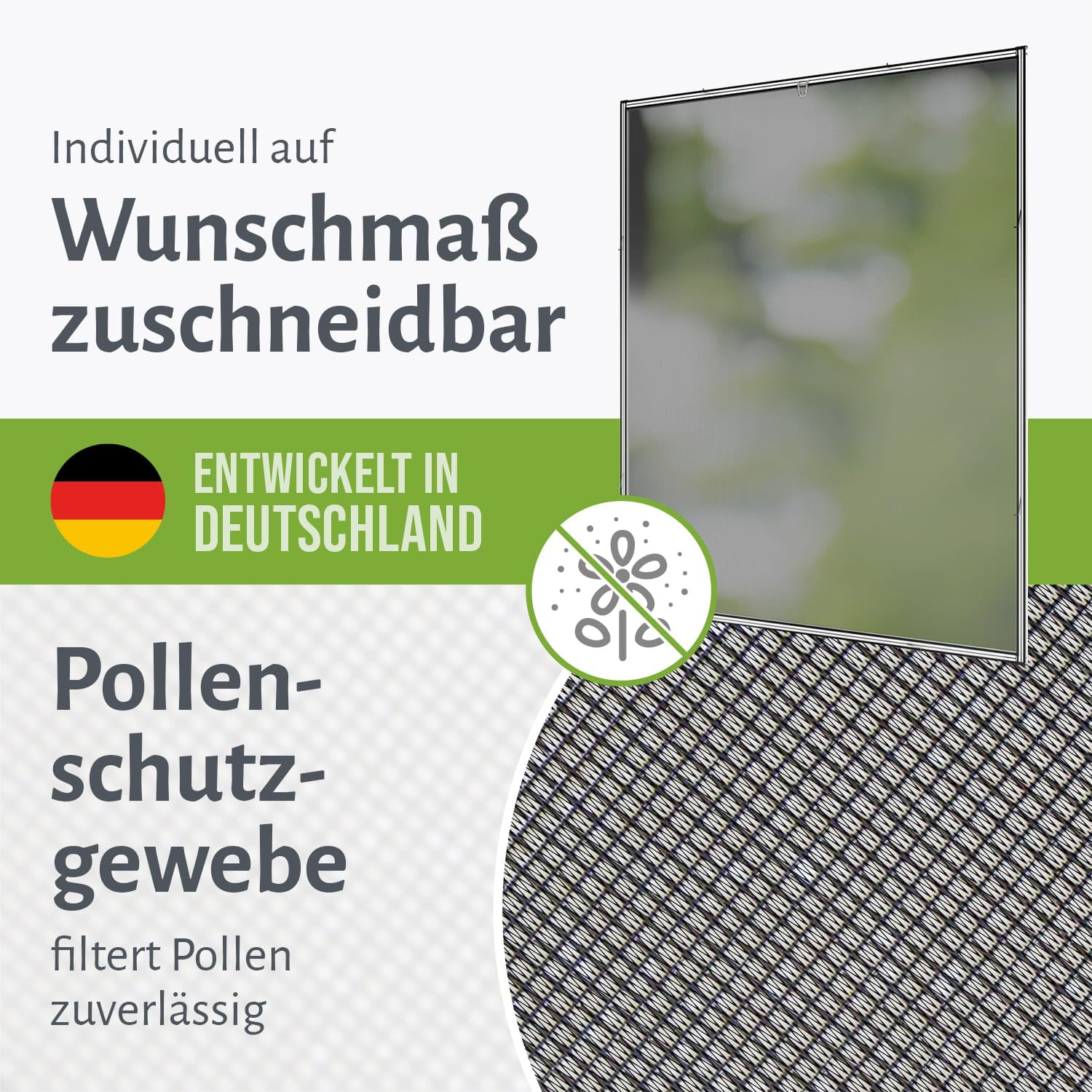empasa Pollenschutz Fliegengitter Fenster Master Slim für Allergiker