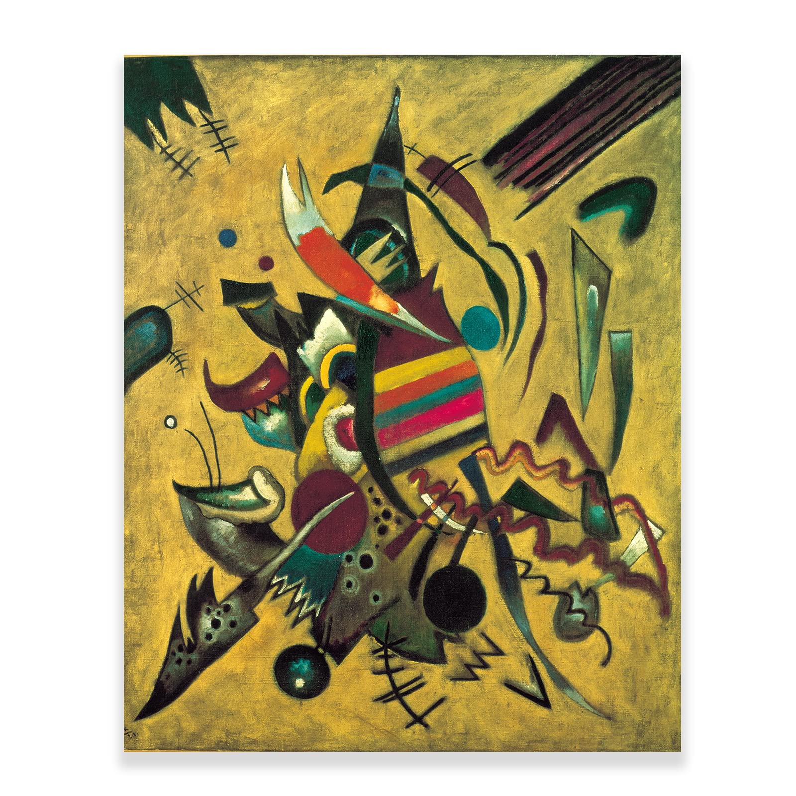 ZZPT Wassily Kandinsky Abstract Wall Art Print - Points Poster - Famous Fine Art Painting Reproduction - Giclee Canvas Art Picture for Living Room Bedroom Office Modern Home Cool Decor