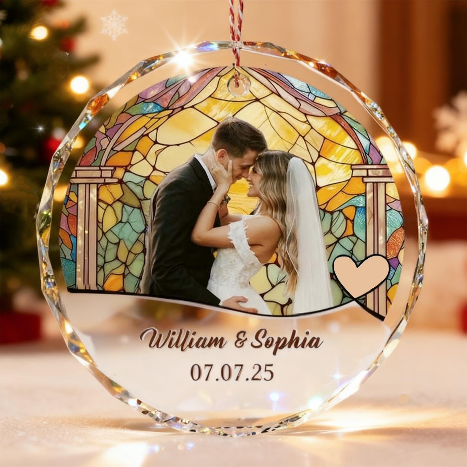Bemaystar Personalised Christmas Baubles - Our First Christmas, Original Christmas Decorations, Personalized Christmas Gifts for Family, Couples, Wife, Husband