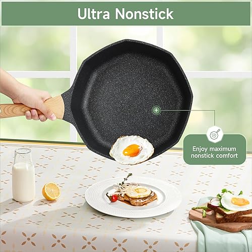 Miniatura 3 de RealCool Juego de ollas y sartenes antiadherentes, 8 piezas de utensilios de cocina de inducción, juegos de utensilios de cocina antiadherentes