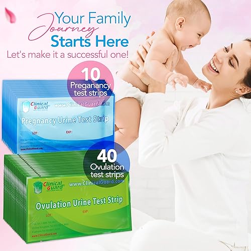Miniatura 2 de Combo de Prueba de ovulación ClinicalGuard 40 tiras y 10 tiras de prueba de embarazo