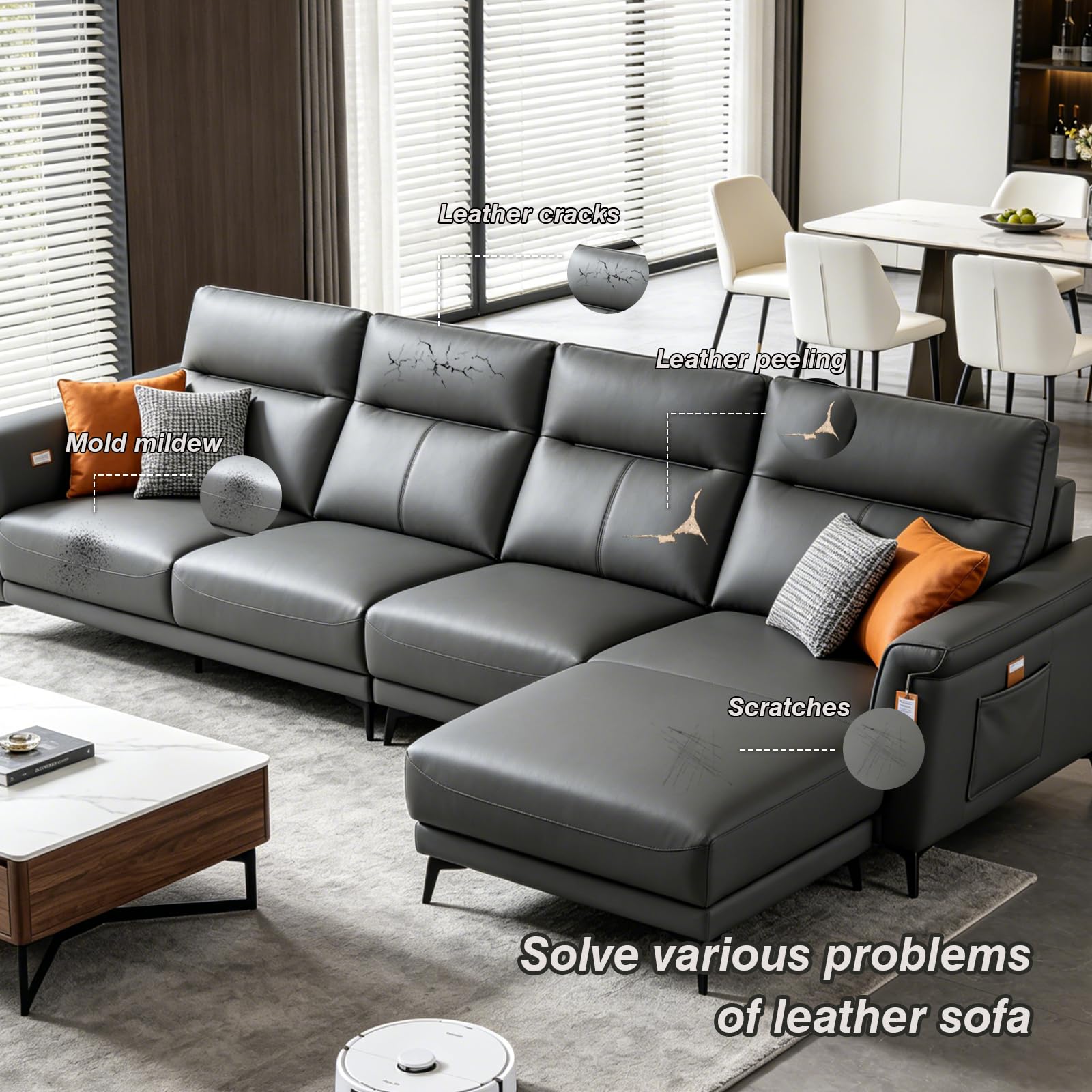 BSZHTECH Cinta de reparación de cuero, parche de reparación de cuero autoadhesivo para sofá, muebles, sofás, asientos de coche, kit avanzado de reparación de piel de vinilo sintético (gris, 3.9 x 79