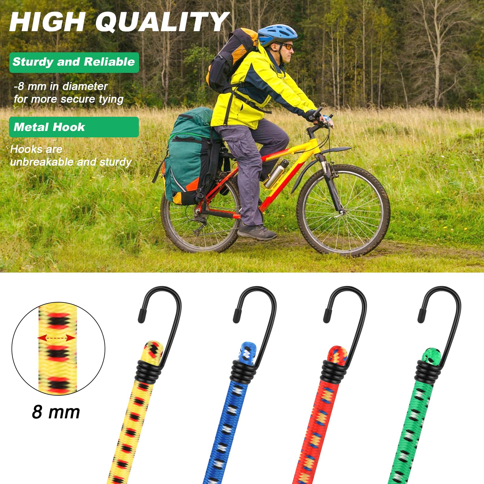 Corde Elastiche Con Ganci - Set 10 Pezzi Per Teloni E Trasporto - Foto 5