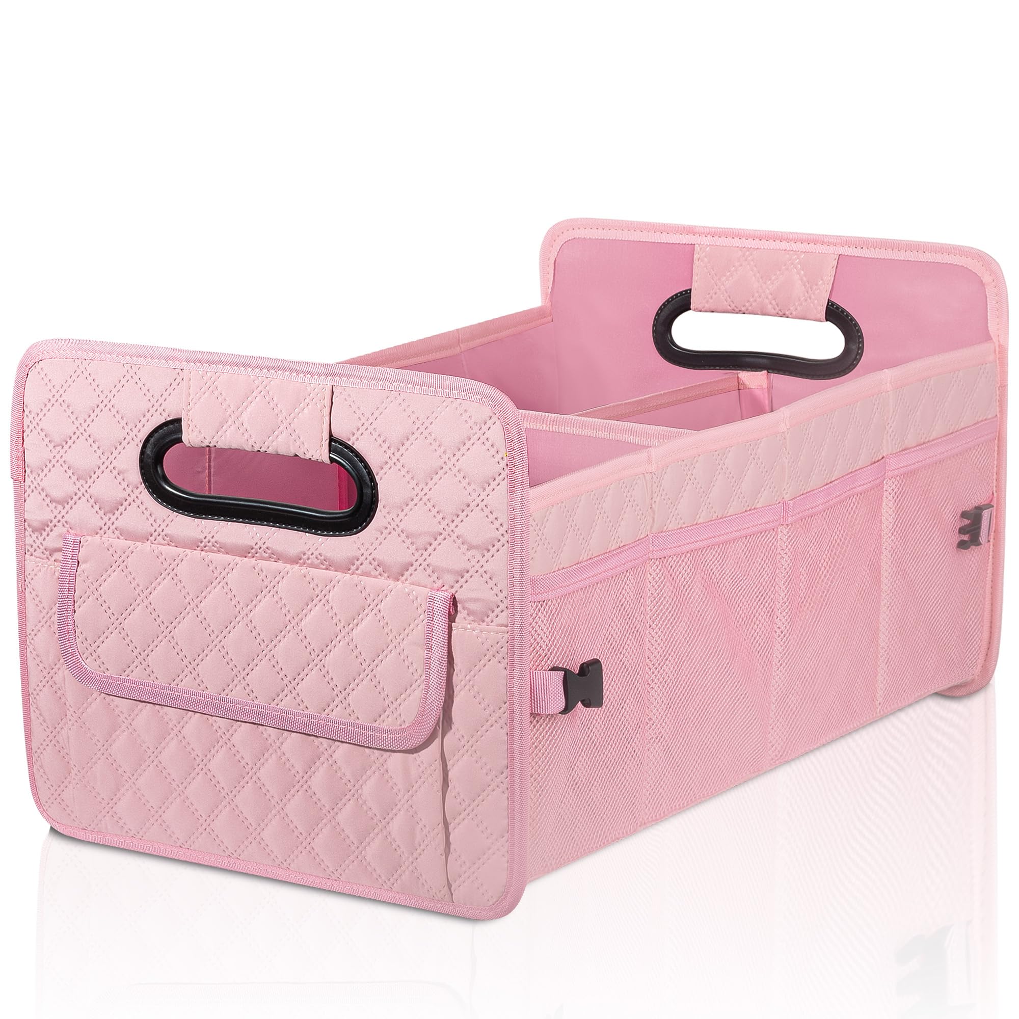 JiatuA Car Trunk Organizer for SUV, Car Storage Organizer Collapsible Multi Compartment Container Box, Adjustable Car Accessories for Women/Men, Large