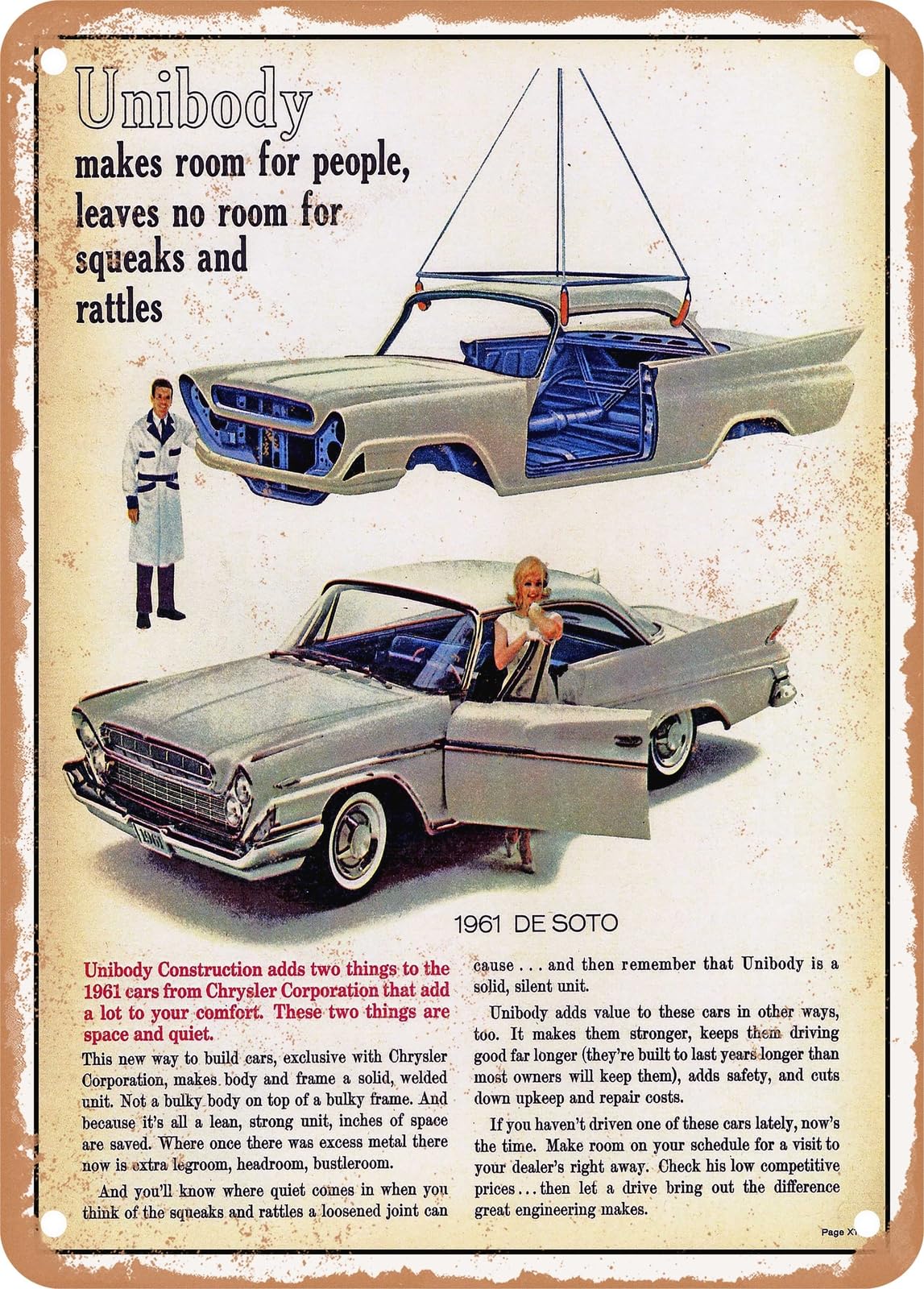 Miaomansenstore Metal Sign - 1961 Desoto 2 Door Hardtop Vintage Ad Home Decor