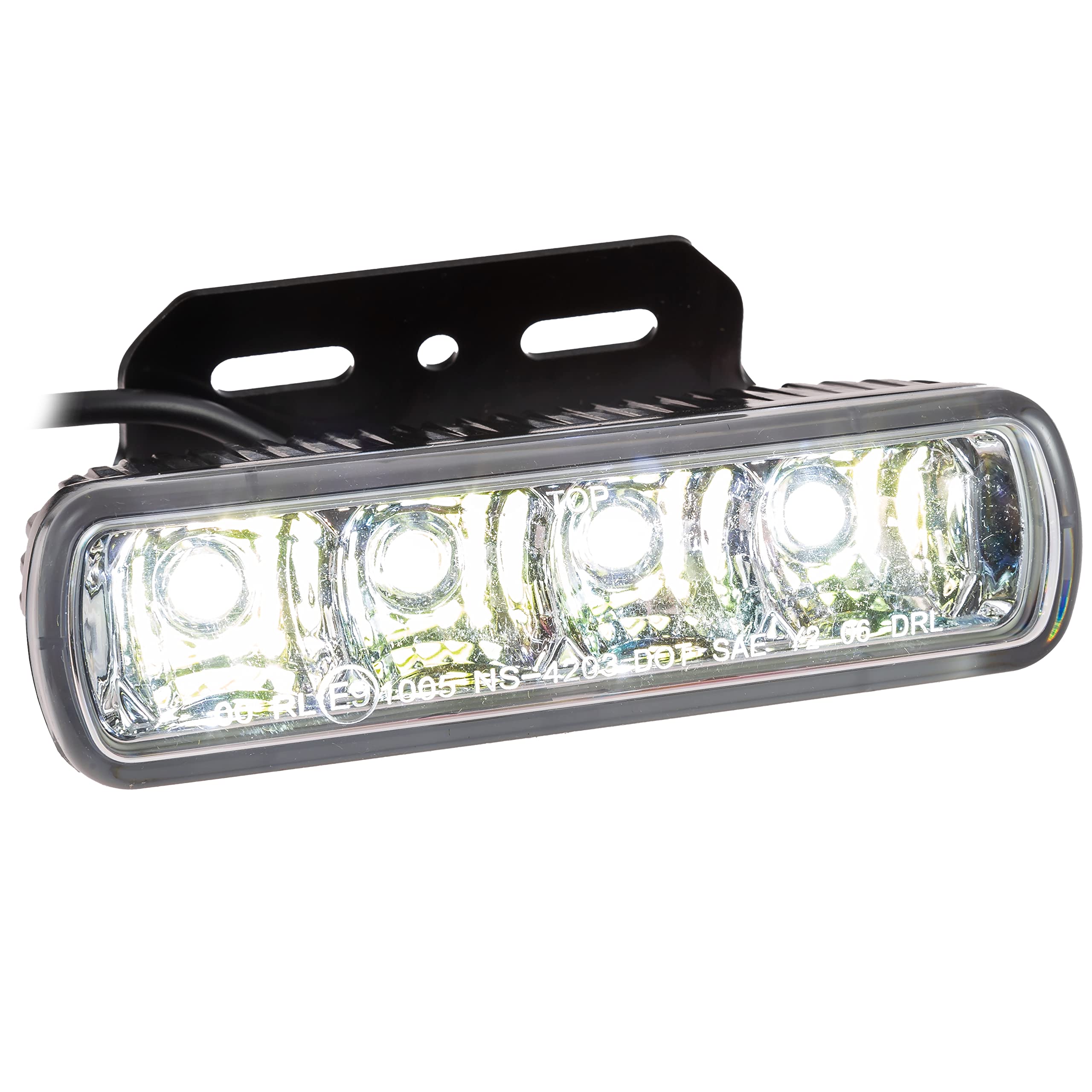 Światła LED do jazdy dziennej z 4 przezroczystymi diodami LED, certyfikat E