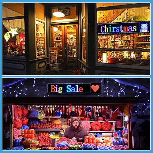 Miniatura 4 de Letrero LED de doble fila, panel de matriz LED flexible programable, control de aplicación Bluetooth, texto de bricolaje, patrones, animaciones (37