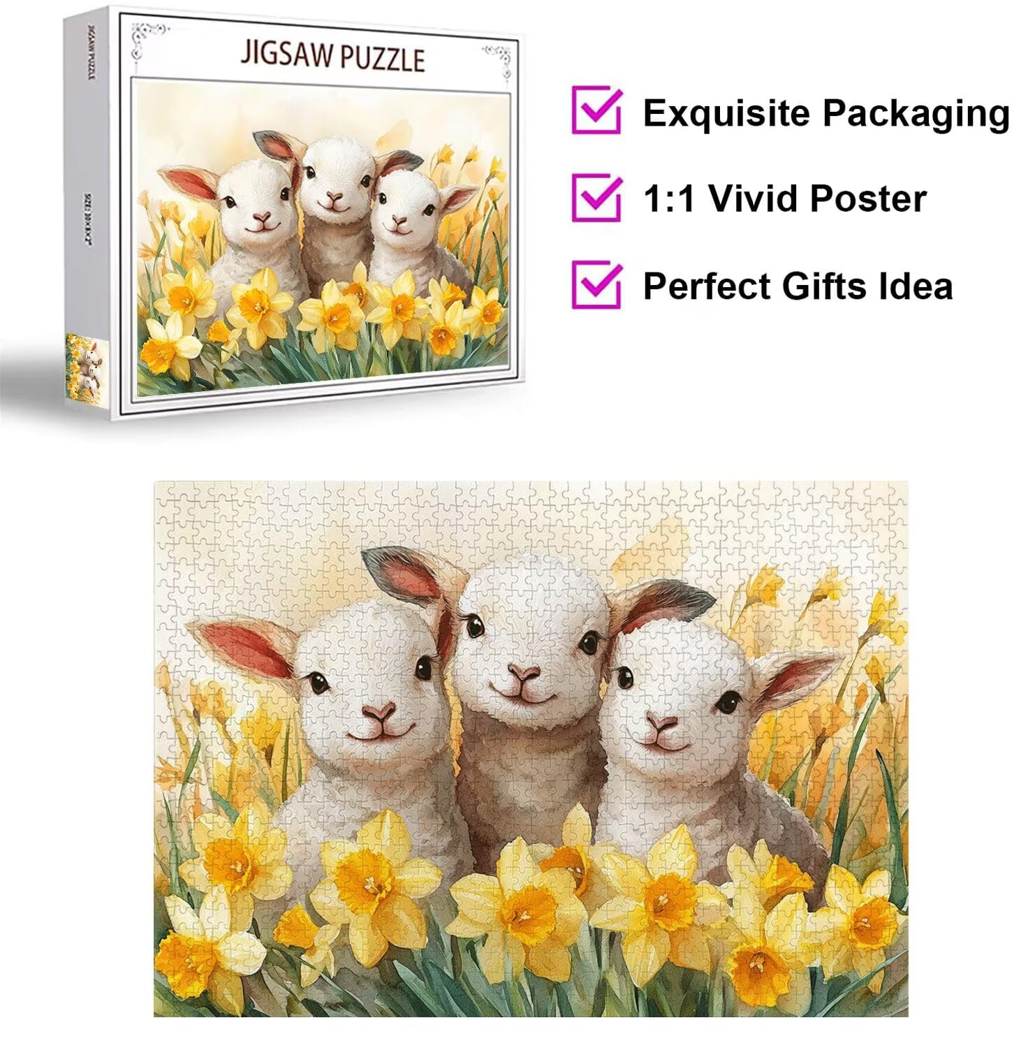 Puzzle 4000 sztuk 141 x 87 cm, puzzle dla dorosłych owiec kwiat, n-819