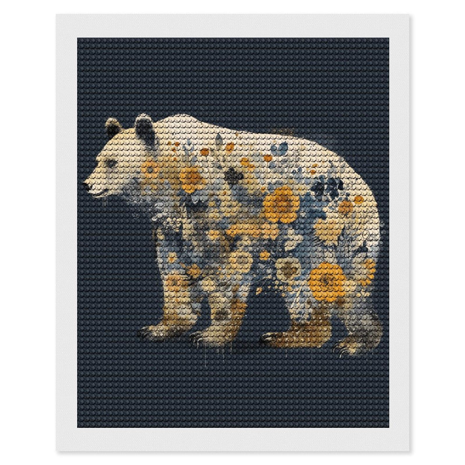 NONHAI Diamond Painting Kits for Adults - DIY Diamond Art Kits for Beginners - Full 5D Paint Drill Diamond Dots Paintings- Painted Bear Diamonds Pictures Gem Art and Craft Wall Decor 16"x20"