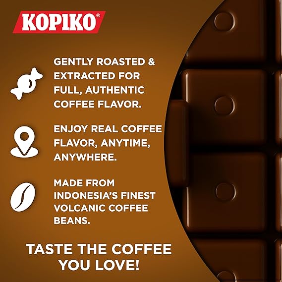 Kopiko Coffee Candy Bold-Tasty Hard Candy from Indonesia with Real Coffee Extract A Satisfying Boost for On-the-Go Energy (28.2oz Jar)