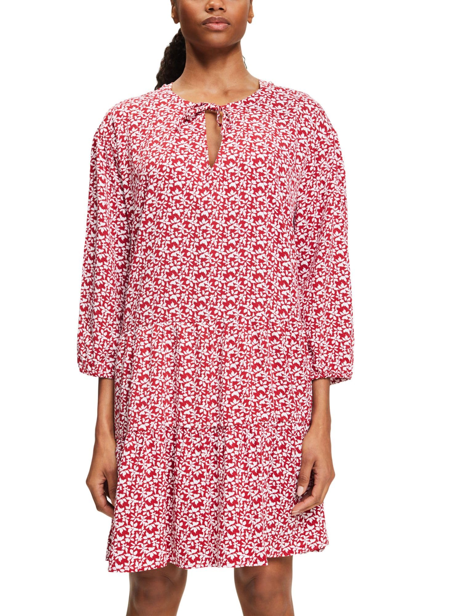 ESPRIT Calusa Beach Acc CVE Dress, Dunkelrot, M