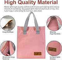 Vista 5 de Bolsa de almuerzo minimalista Mziart, lonchera aislada reutilizable para mujeres y hombres, a prueba de fugas, simple, bolsa Bento para adultos