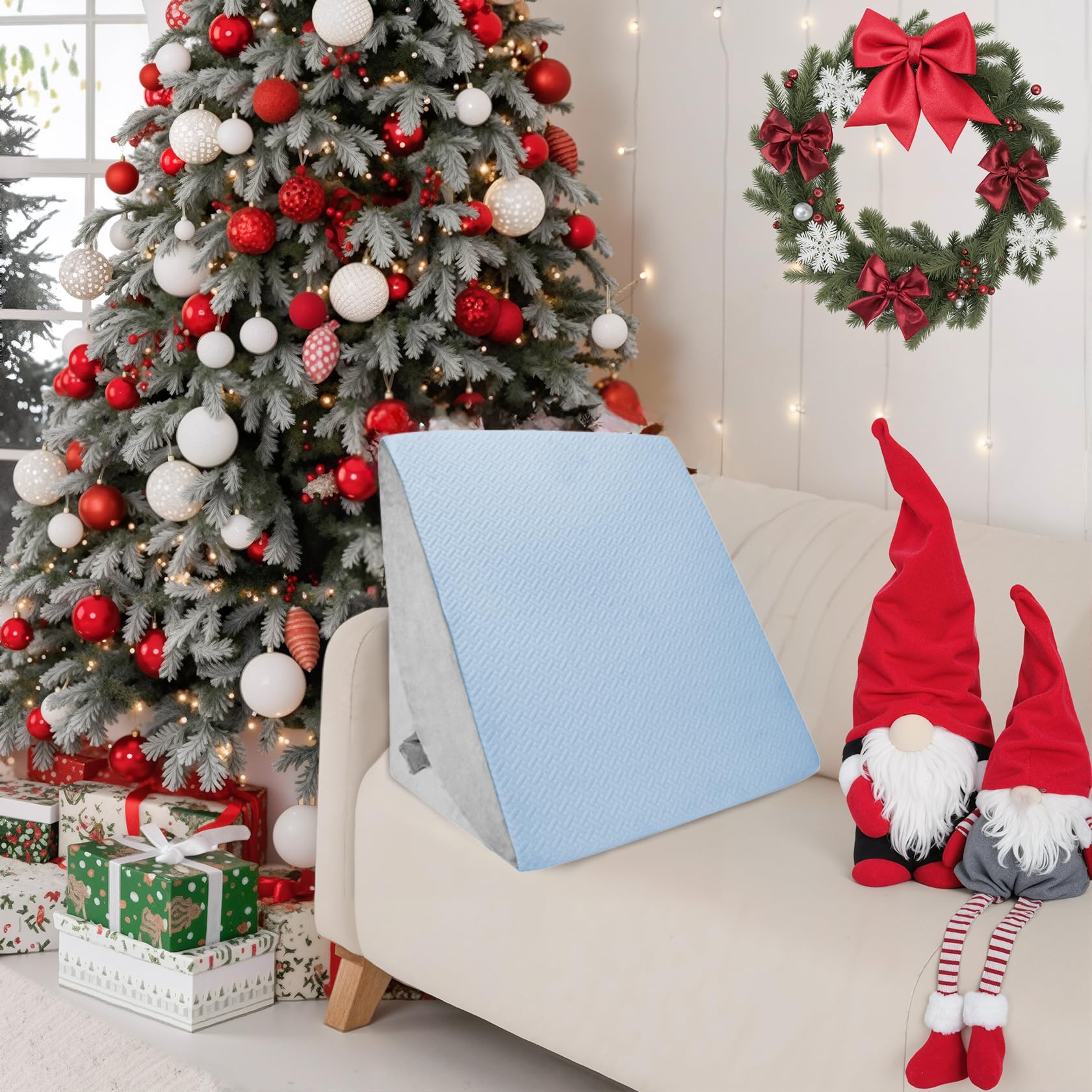 Babenest Verstellbares Keilkissen mit Hochdichteschaum, Ergonomisches Rückenkissen für Bett & Sofa, Reflux Lesekissen zum Schlafen, Spielen, Fernsehen (Blau)