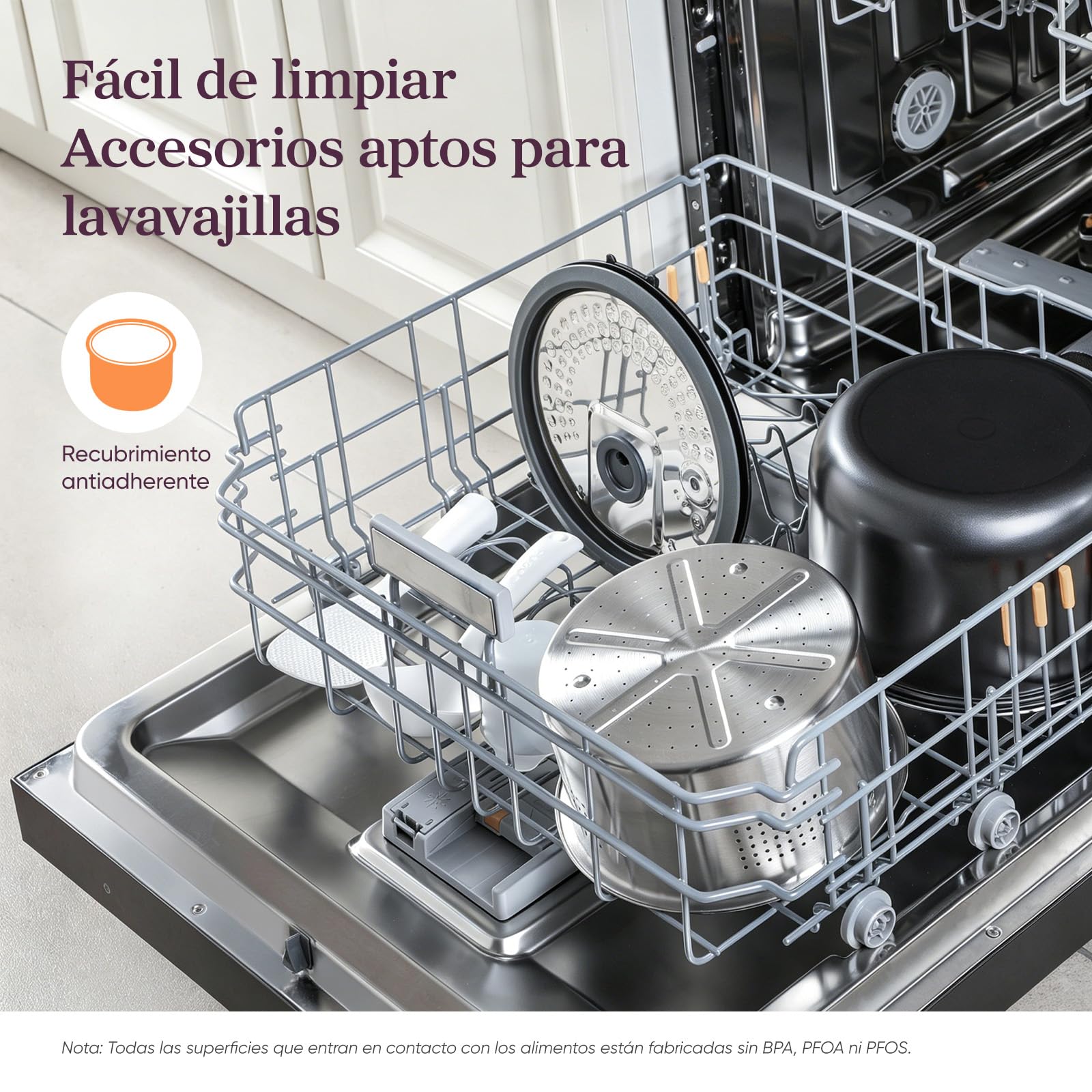 COSORI Arrocera Electrica 1,8 L para 1-10 Personas, 17 Programas, Incluye 50 Recetas, Lógica Difusa, Vaporera con Inserto de Acero Inoxidable, Mantener Caliente, Temporizador