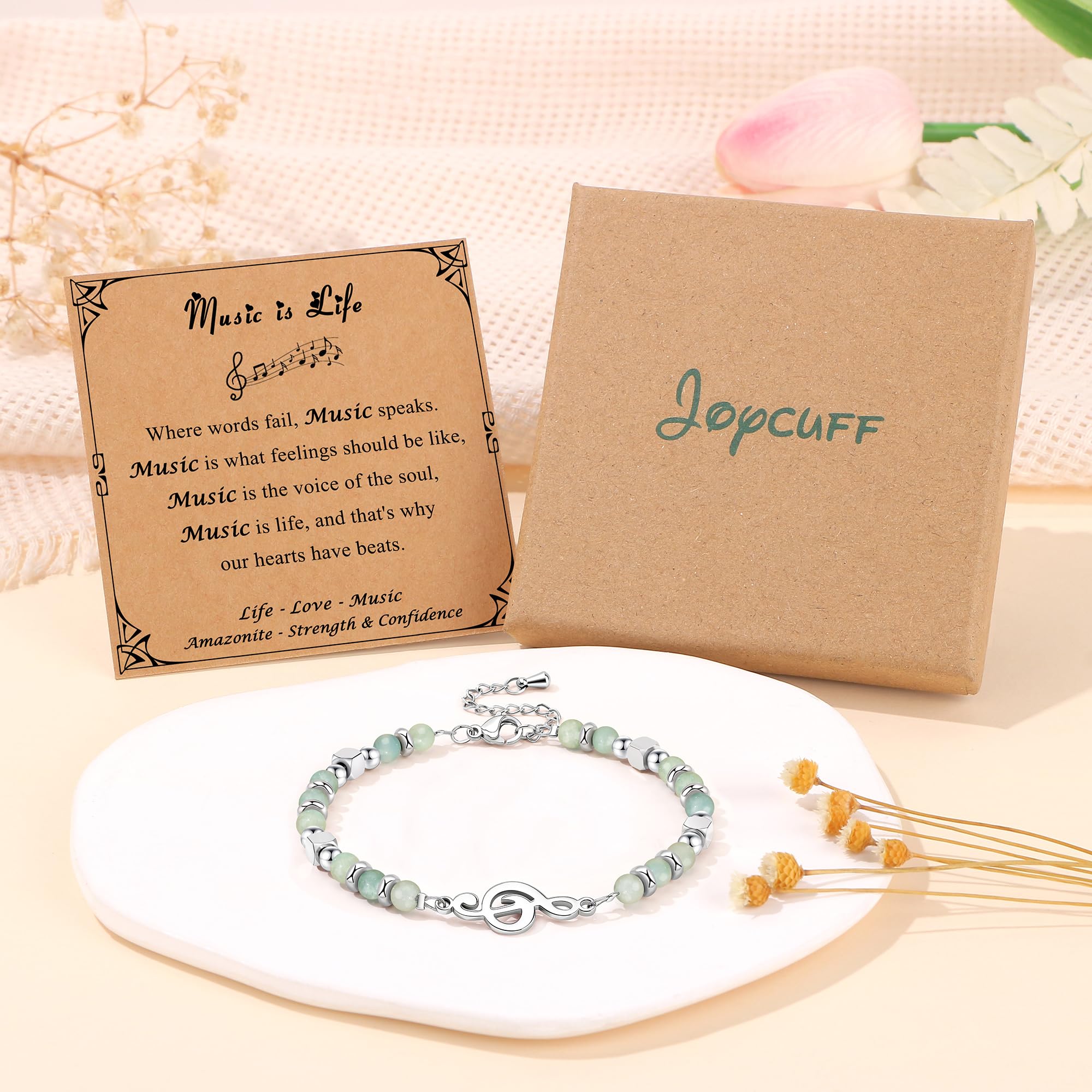 JoycuFF 𝗚𝗶𝗳𝘁𝘀 𝗳𝗼𝗿 𝗪𝗼𝗺𝗲𝗻 𝗠𝗼𝗼𝗻𝘀𝘁𝗼𝗻𝗲 𝗕𝗿𝗮𝗰𝗲𝗹𝗲𝘁 Amazonite Colorful Imperial Jasper Stainless Steel Beads Bracelets, Graduation Christmas Valentines Mothers Day Birthday Gifts