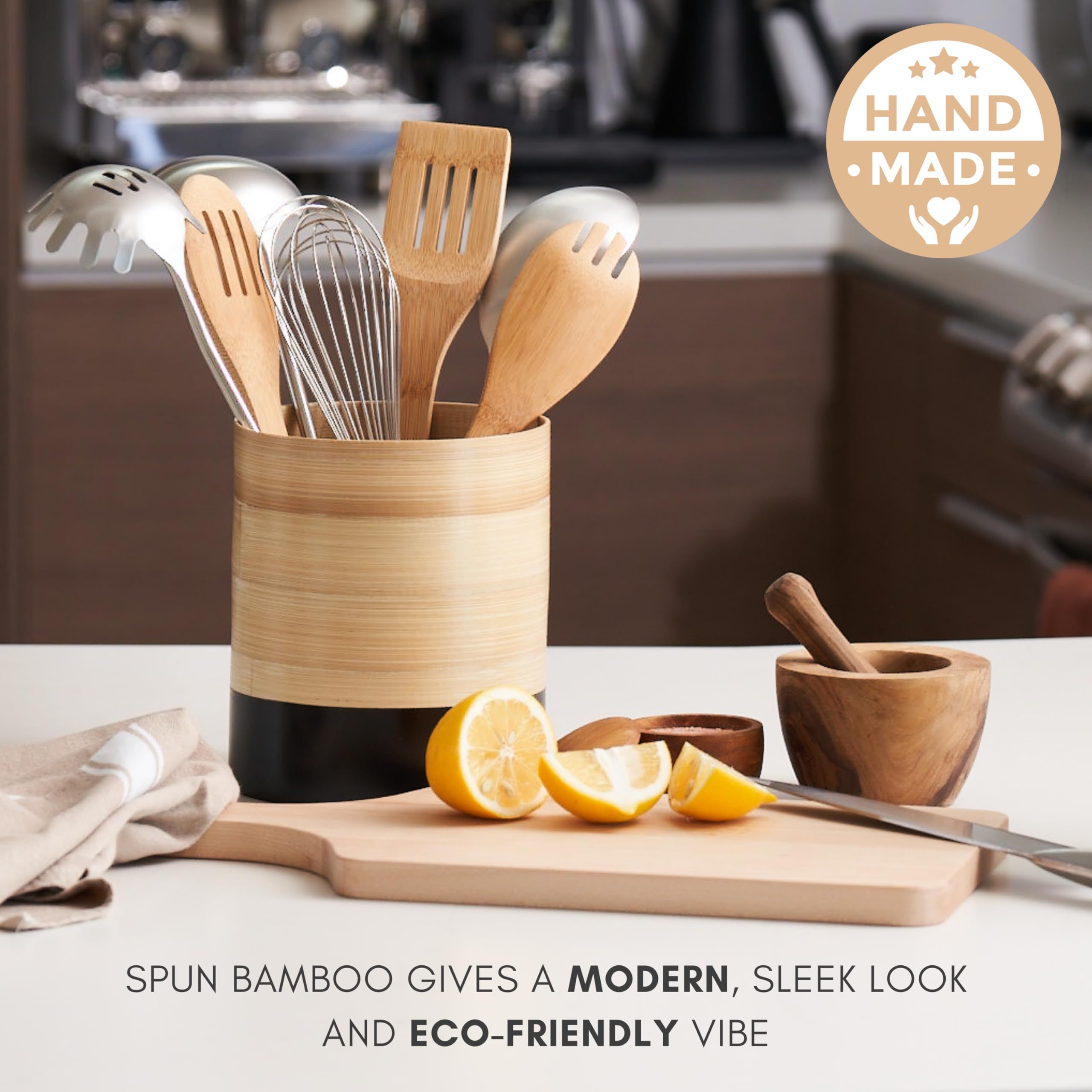 Soporte para utensilios de cocina (negro)