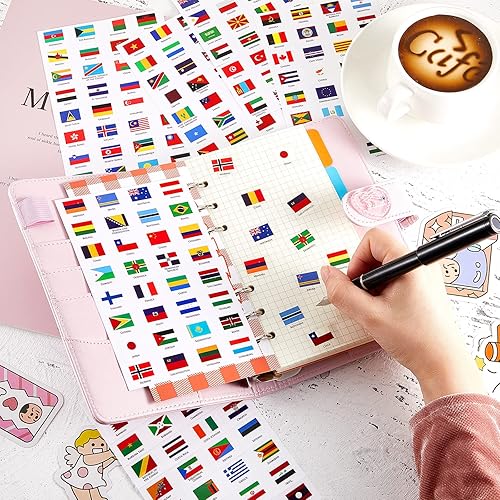 Miniatura 6 de Outus Calcomanías de bandera del mundo, calcomanías de bandera de país, banderas del mundo, calcomanías para diario, álbum de recortes, decoración
