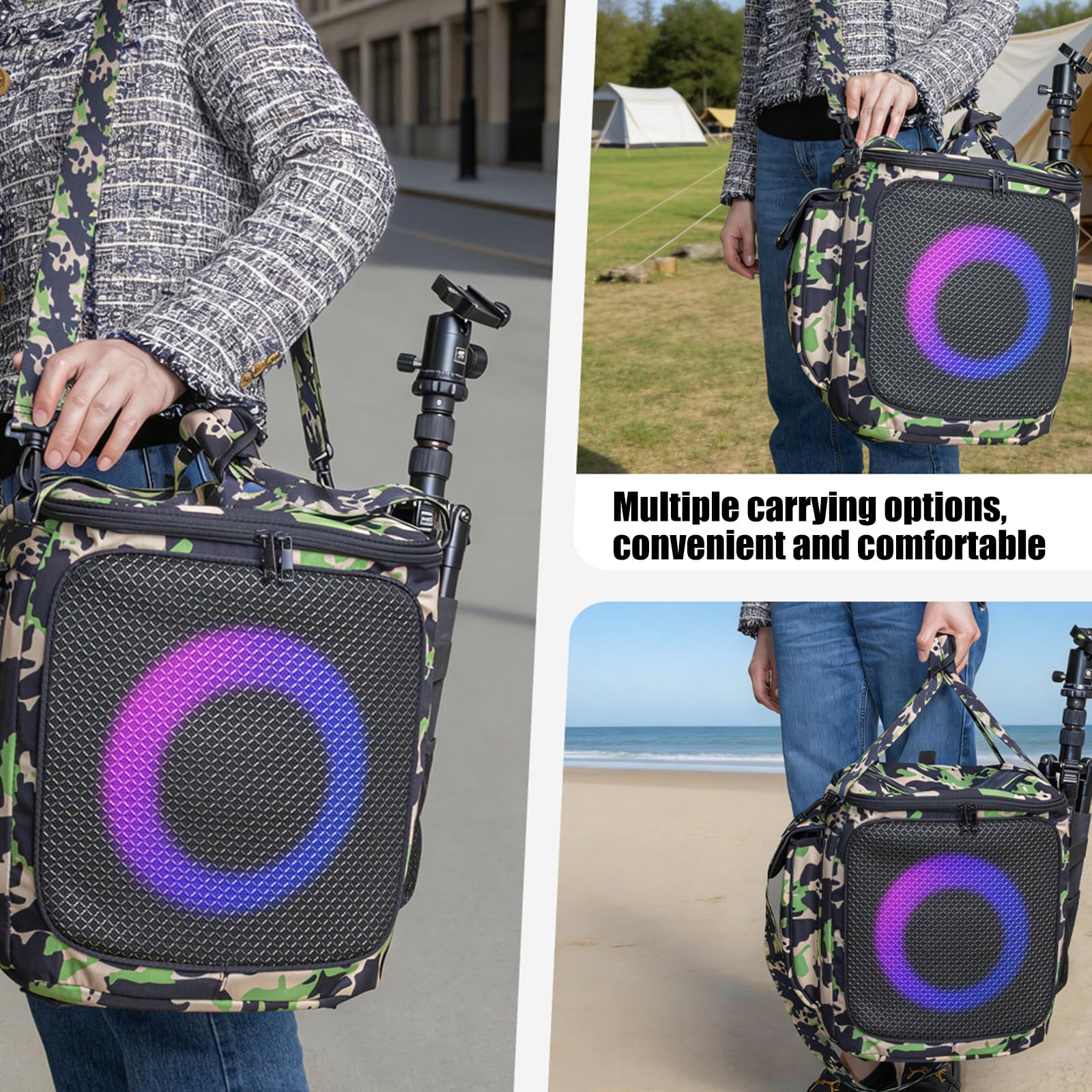 Práctica Bolsa de Transporte con Cierres de Cremallera y Bolsillos Laterales para componentes de Barra de Sonido, Estuche de Almacenamiento, Carcasa de Caja, Bolsa de Almacenamiento portátil