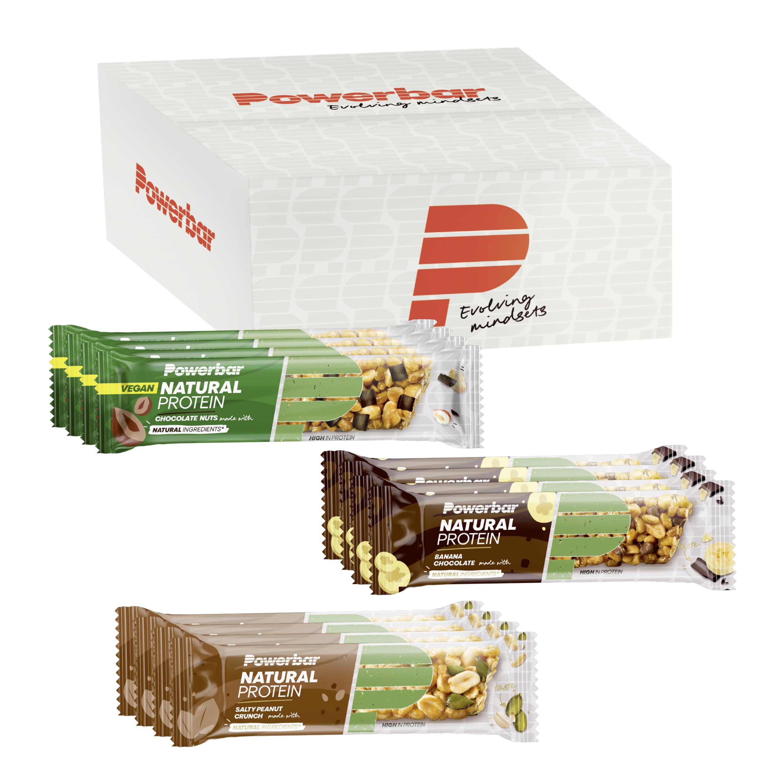 Powerbar - Natural Protein - Multiflavour Box - 12x40g - vegan protein bars - palm oil free - natural ingredients