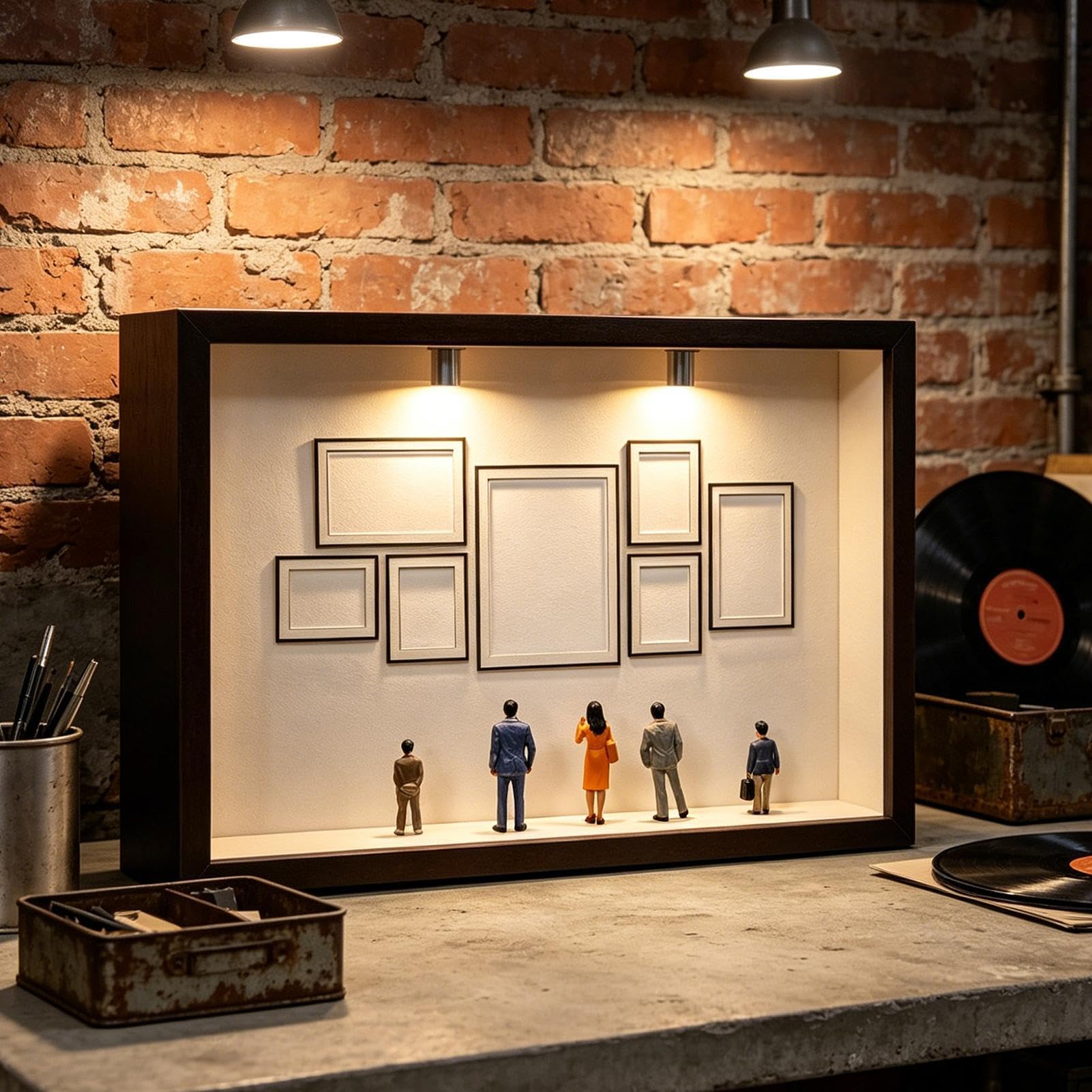 Museum Silhouette Boîte à photos en bois