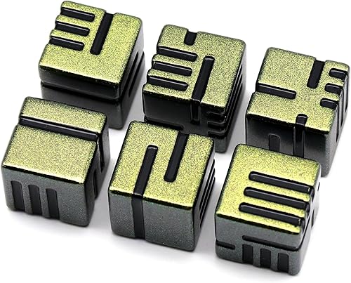 Miniatura 3 de Dados de metal D6, juego de dados de 6 caras de 0.630 in, juego de 6 dados ZHOORQI con temática tecnológica, nuevos dados de líneas conceptuales