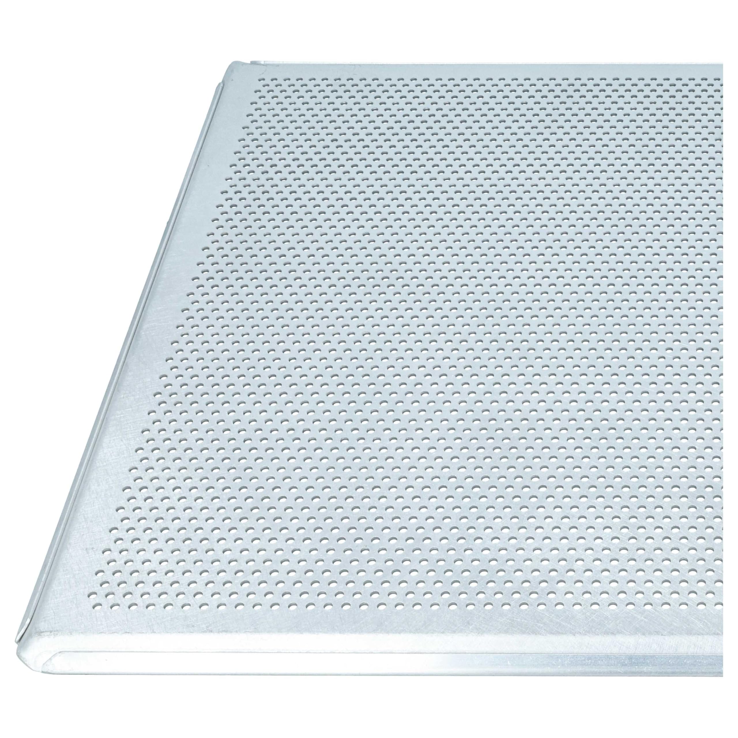 vhbw teglia per forno - 45,5 x 37,5 x 1 cm argento, perforata