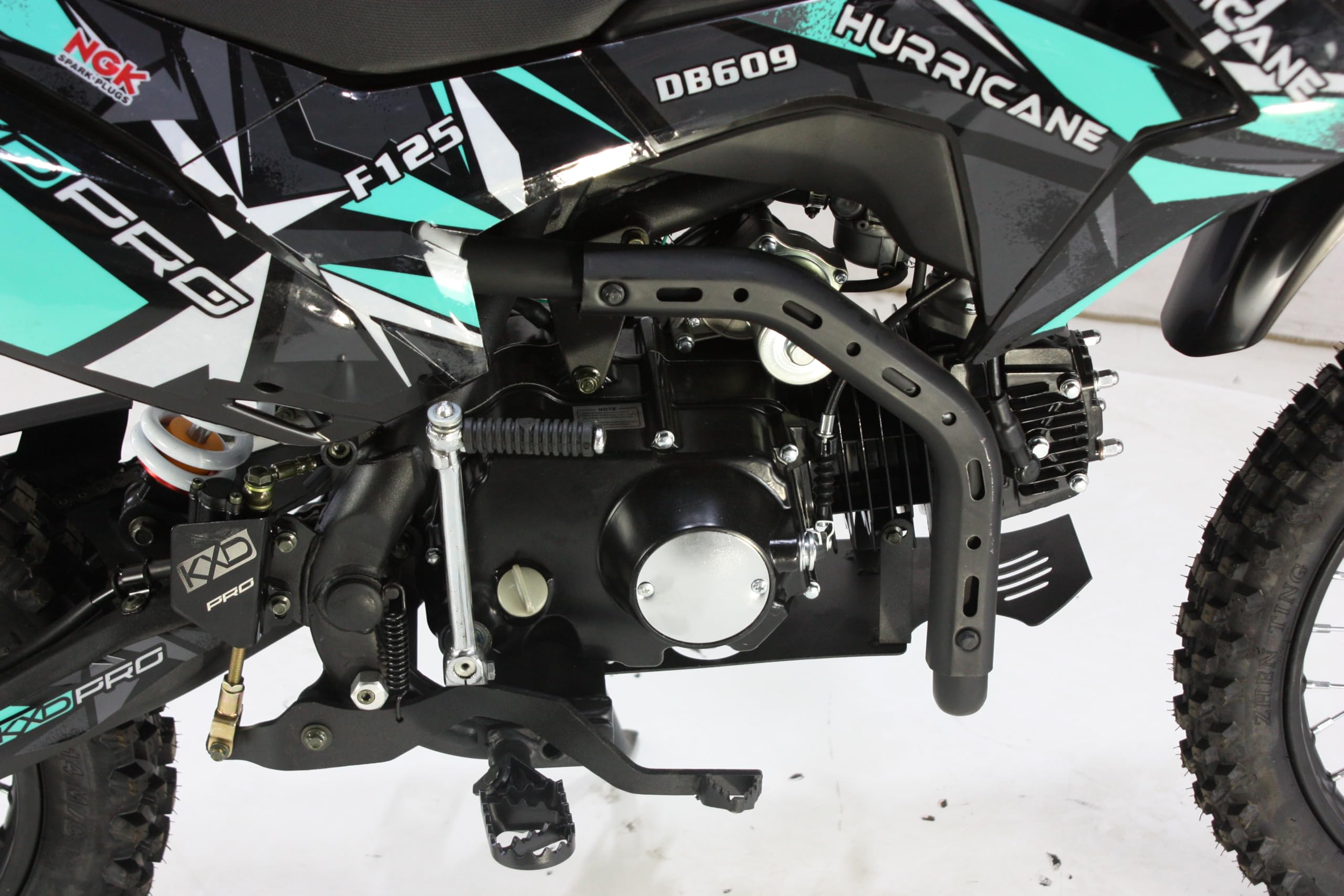 KXD 607-609-612 17/14" 125ccm /140cc Dirt Bike Dirtbike CrossBike Enduro pocket Pitbike Motocross Motorrad Vollcross enduro Scheinwerfer (Grün, KXD 609 125ccm 17/14" 4T K&E-Starter Hurrican)