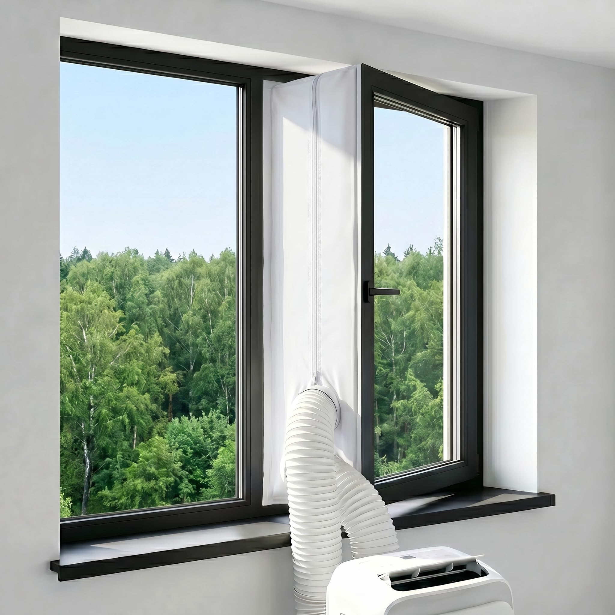 MYCARBON Klimaanlage Fensterabdichtung, Ohne Bohren, Wasserdicht+Reißfest, Fensterabdichtung für Mobile Klimageräte Wäschetrockner Ablufttrockner, für Flügelfenster, Drehfenster, Kippfenster