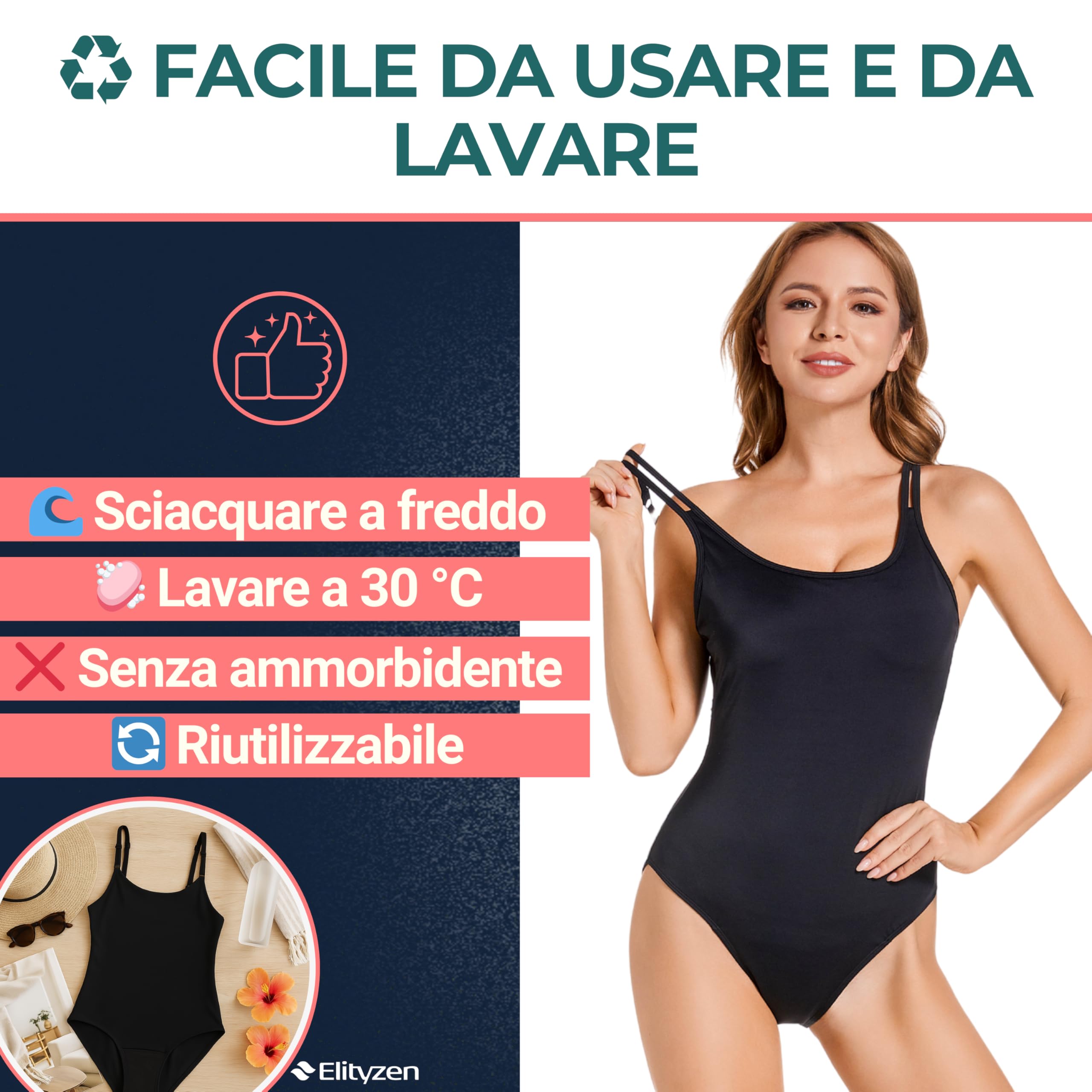 Costume da bagno mestruale donna flusso abbondante | Mutandine mestruali | ideale per adolescenti | costume da bagno mestruale piscina | costume mestruale 1 pezzo