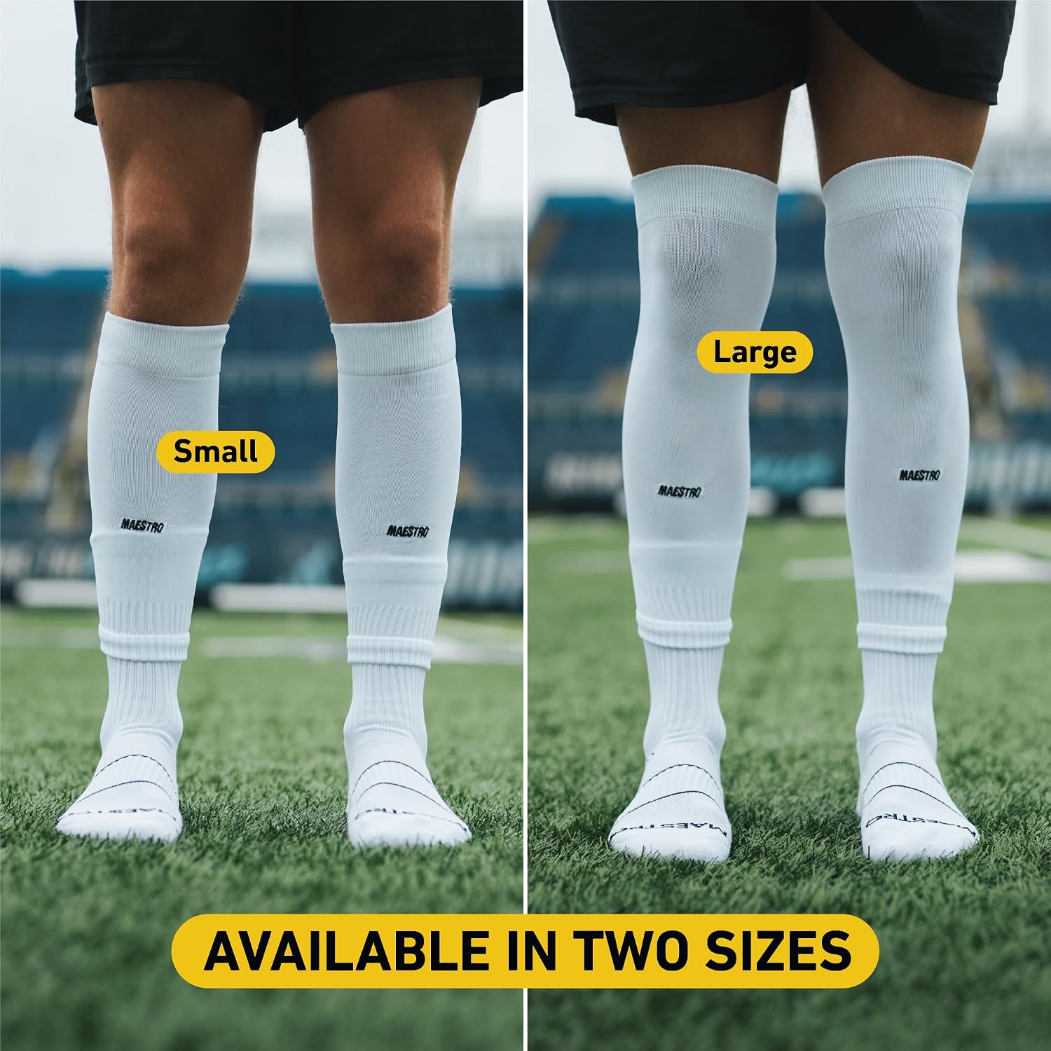 Maestro Leg Sleeves - Calf Compression Sleeves for Men & Boys, Compatible With Shin Guards & Grip Socks for Soccer, Football