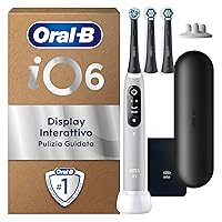 Oral-B iO 6 Spazzolino Elettrico Ricaricabile Grigio, 3 Testine Oral B Di Ricambio