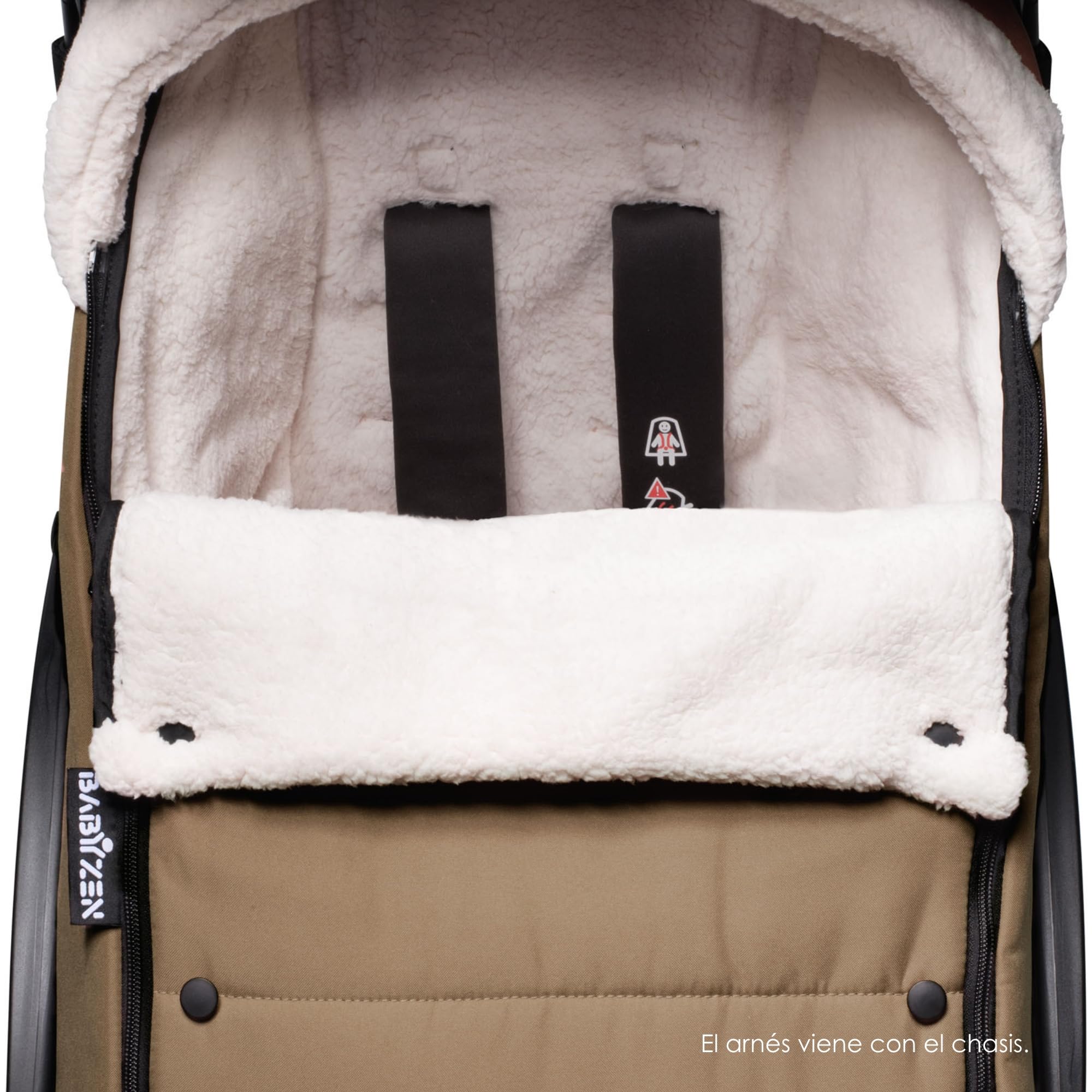 Babyzen Saco YOYO, Toffee - Forro Polar y Capucha con cordón para Mantener Caliente al bebé - Incluye Bolsa para Viaje - Lavable a máquina