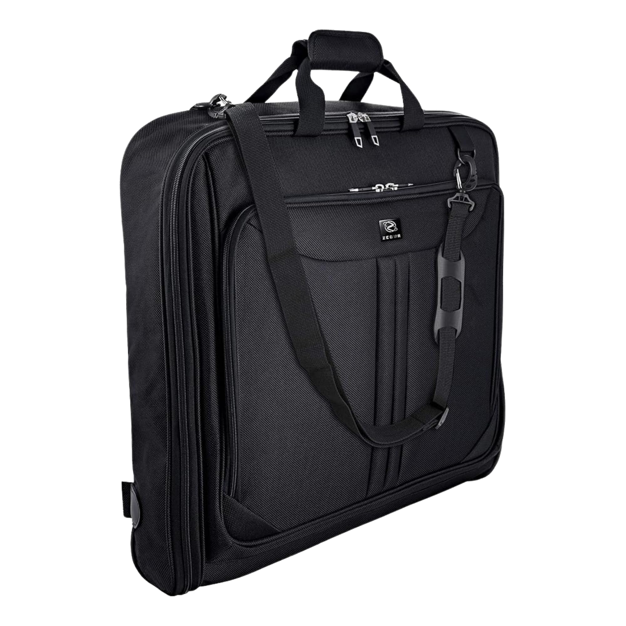 ZEGUR Premium Suit Garment Bag Carry On - Hangs 4 Suits - Travel & Business with Shoulder Strap and Laptop Compartment