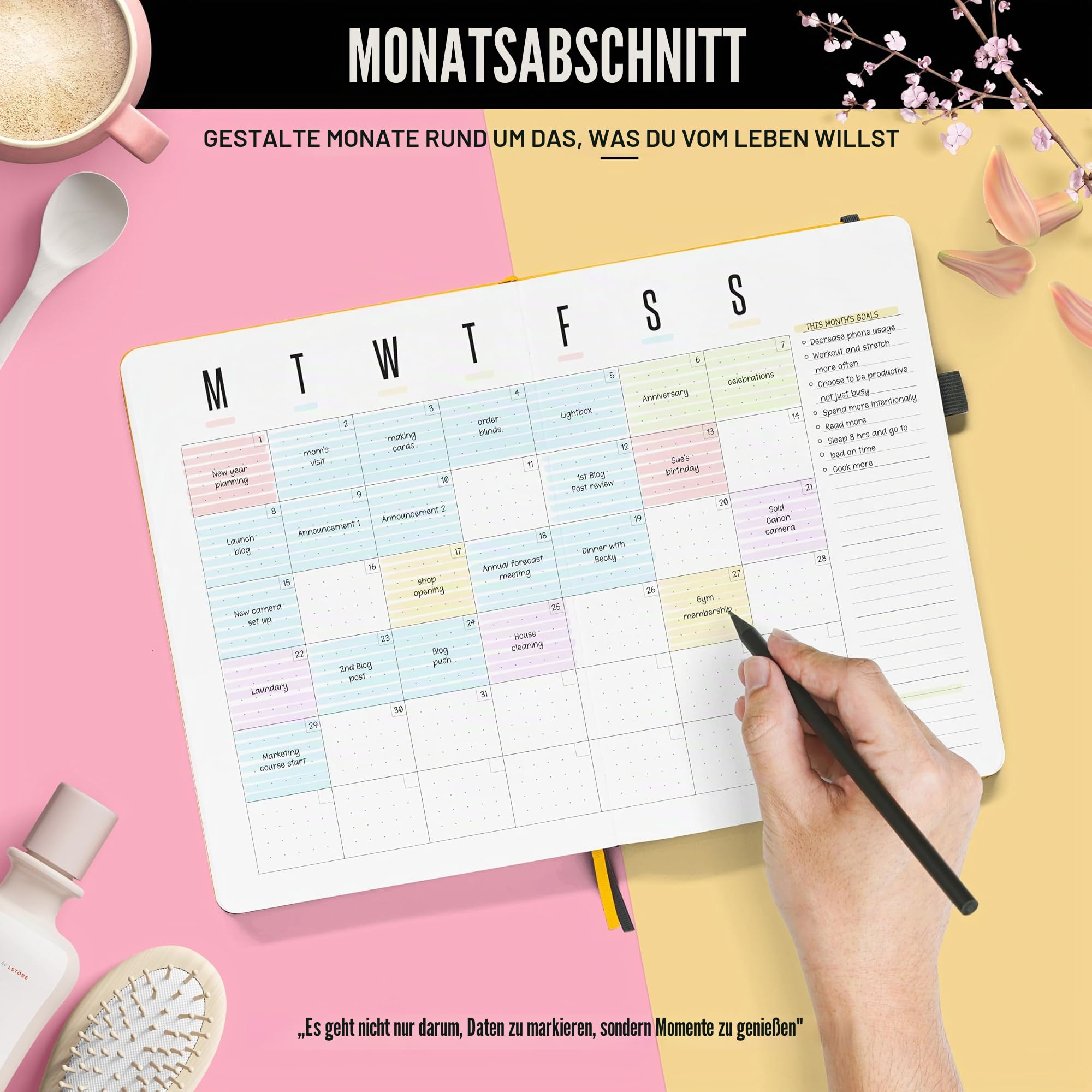 STM B5 Undatierter Wochenplaner 2026 + Gratis Stift! Ihr Tagesplaner, um alltägliche Ziele zu erreichen, Ihre Wochen zu stärken und Ihren Jahres-Monatsplaner für Arbeit und Geschäft zu erobern
