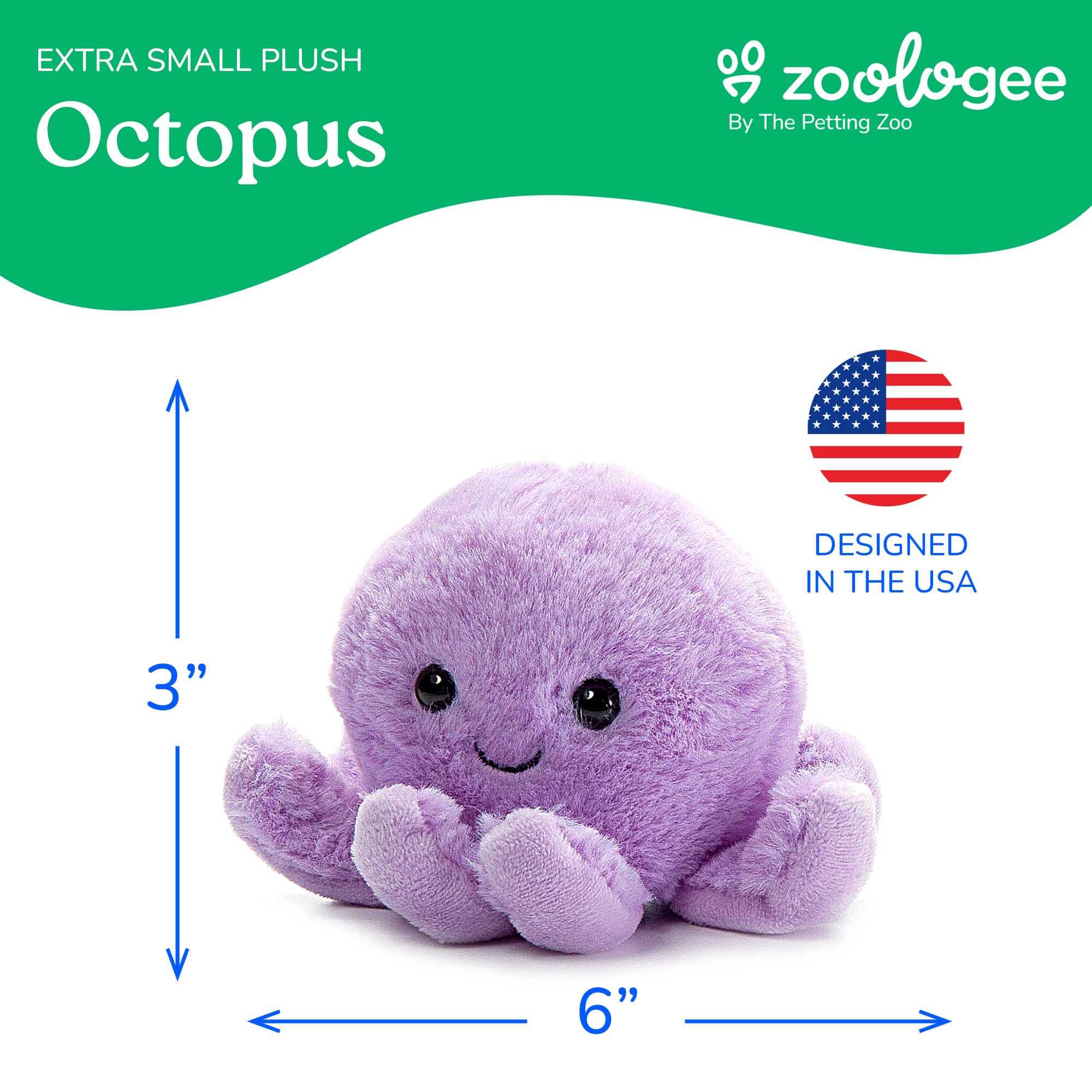 Amazon.com: The Petting Zoo Purple Octopus Stuffed Animal Plushie