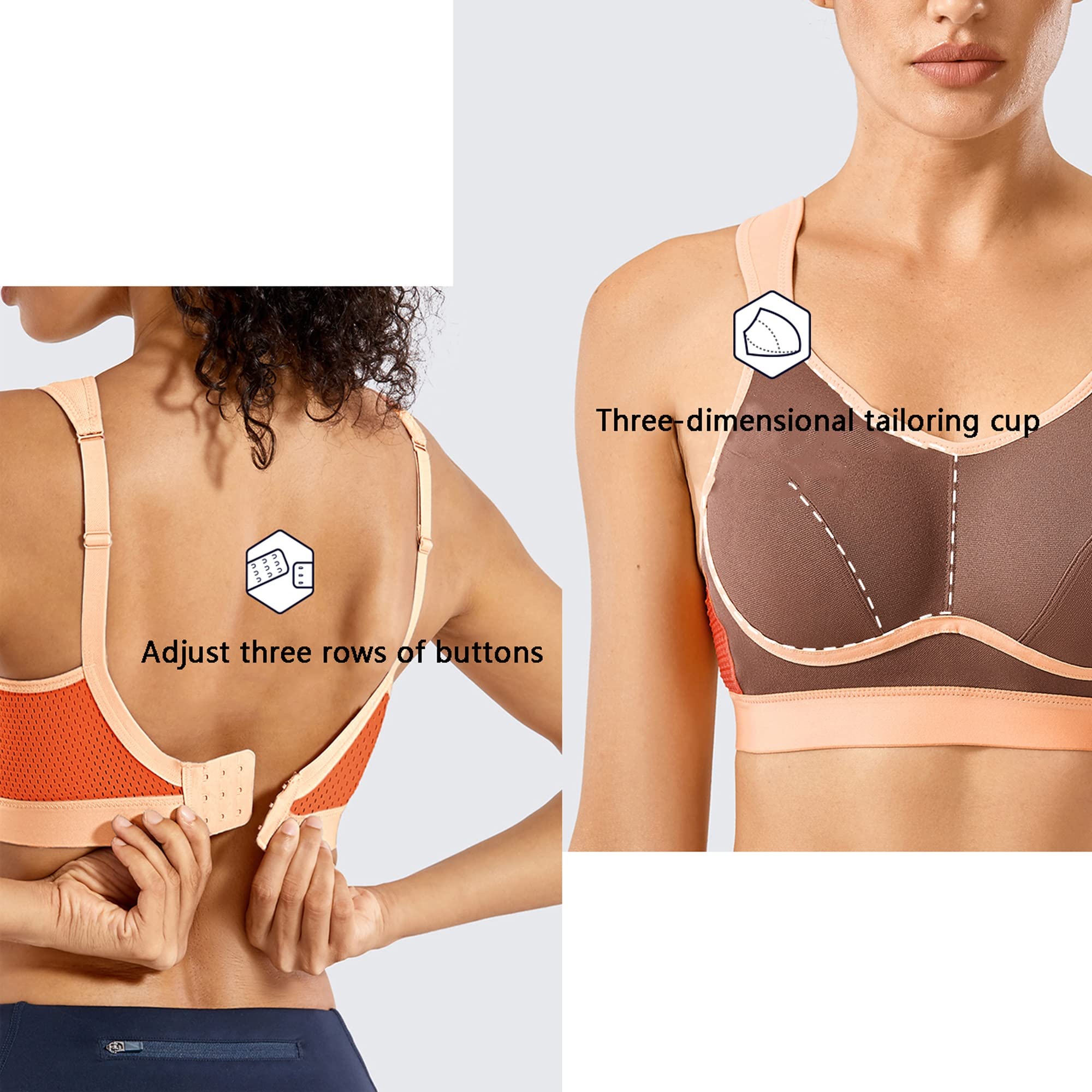 WENJUN Soutien-gorge de sport à haut impact pour femme - Soutien-gorge de soutien sans fil en maille - Pour yoga, course à pied, entraînement, fitness - Couleur : noir - Taille : 85 g