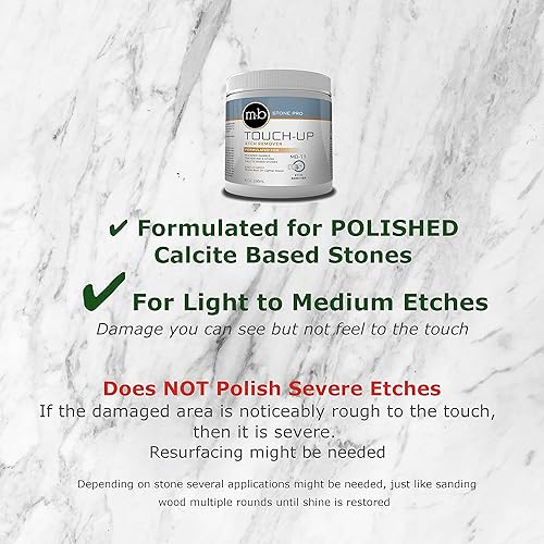 Miniatura 2 de MB Stone Care Kit de reparación de mármol MB-5 limpiador multisuperficie, esmalte en aerosol Finito y removedor de retoque MB-11 listo para usar (1