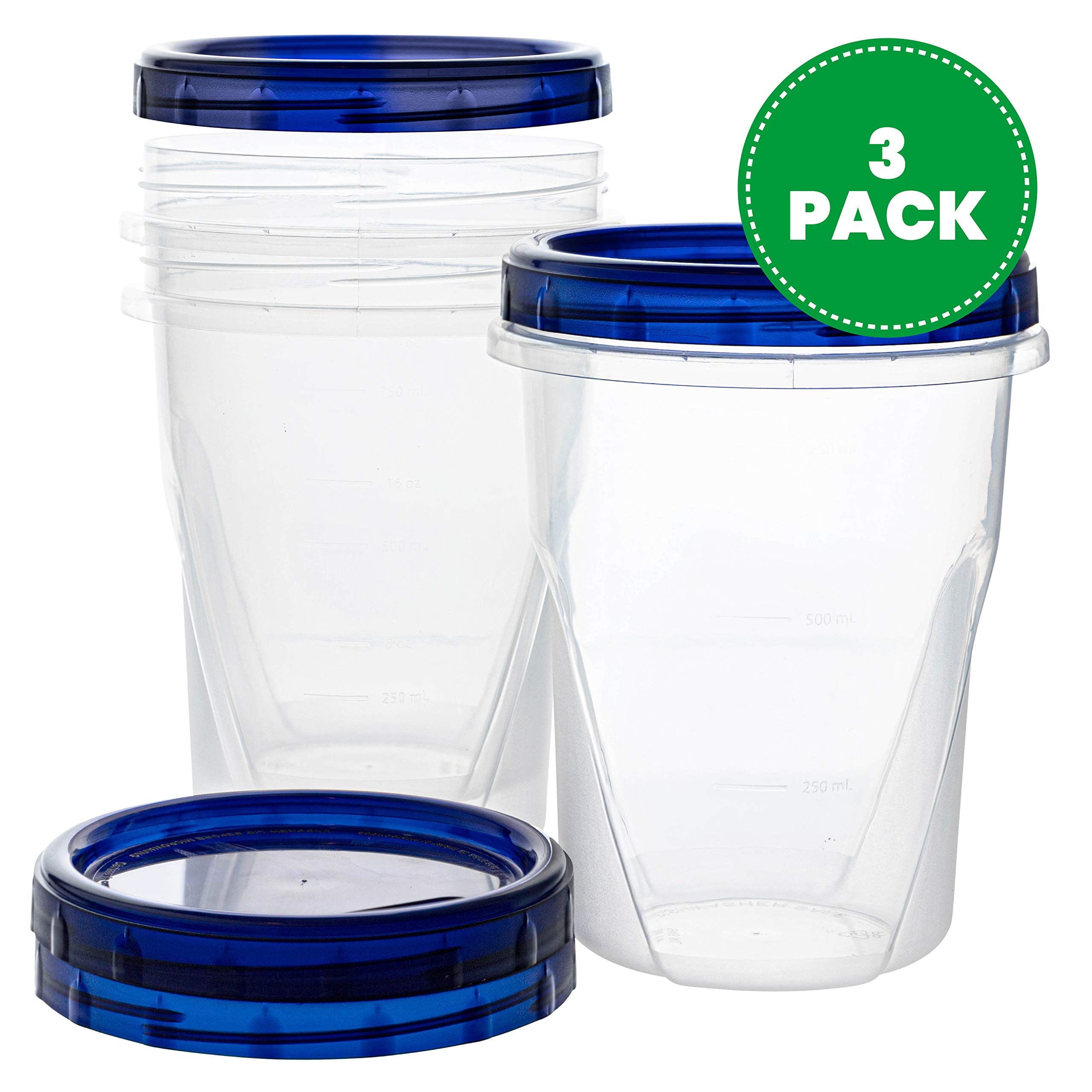 Snapklik.com : PLASTICPRO 32 Oz 3 Pack Twist Top Deli Containers Clear ...