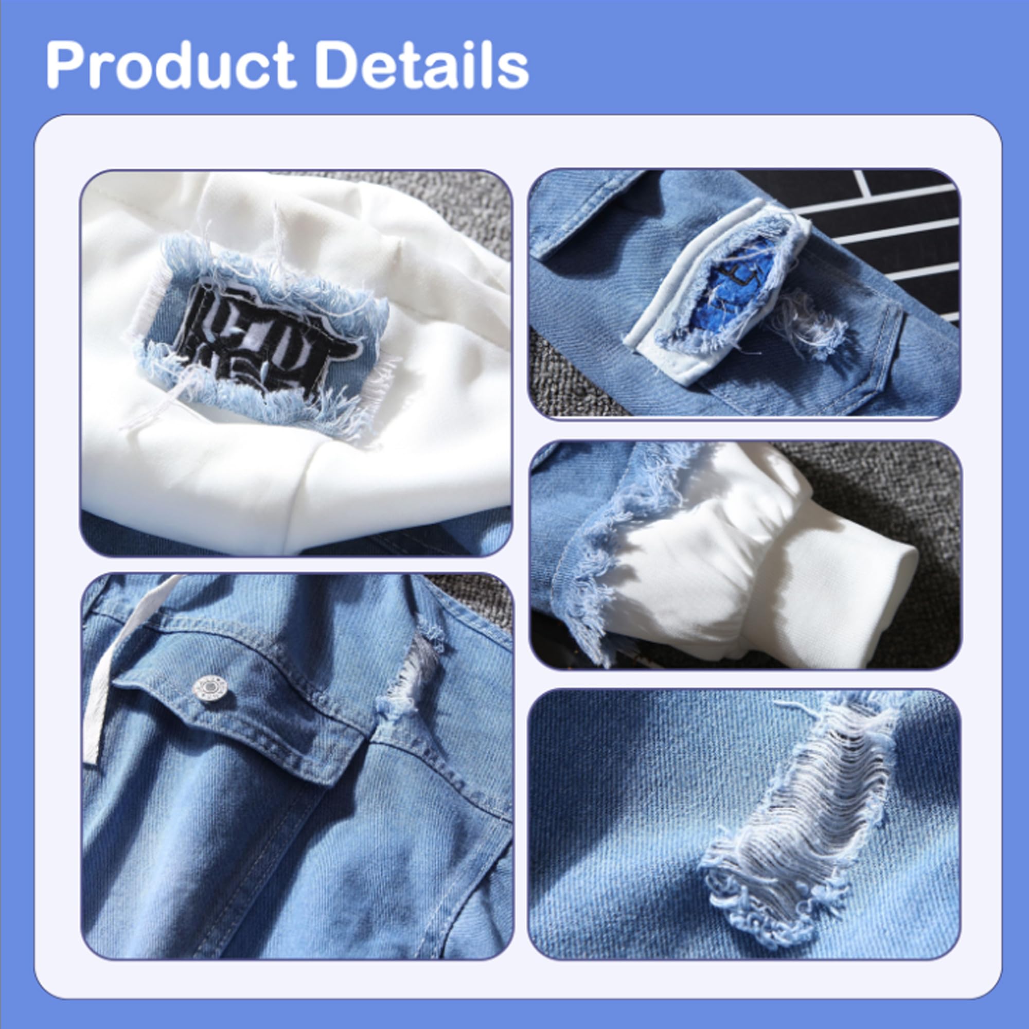 KPOP Stray Kids Denim Jacket, Felix Jisung Hyunjin Minho Bangchan Changbin Concerts Unisex Bouton avec capuchon