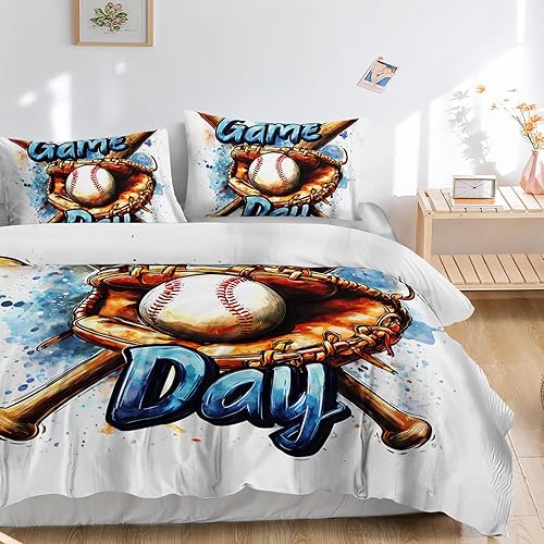 Miniatura 10 de AILONEN Juego de ropa de cama con estampado de videojuegos para niños, juego de funda de edredón de videojuegos tamaño King, juego de cama para