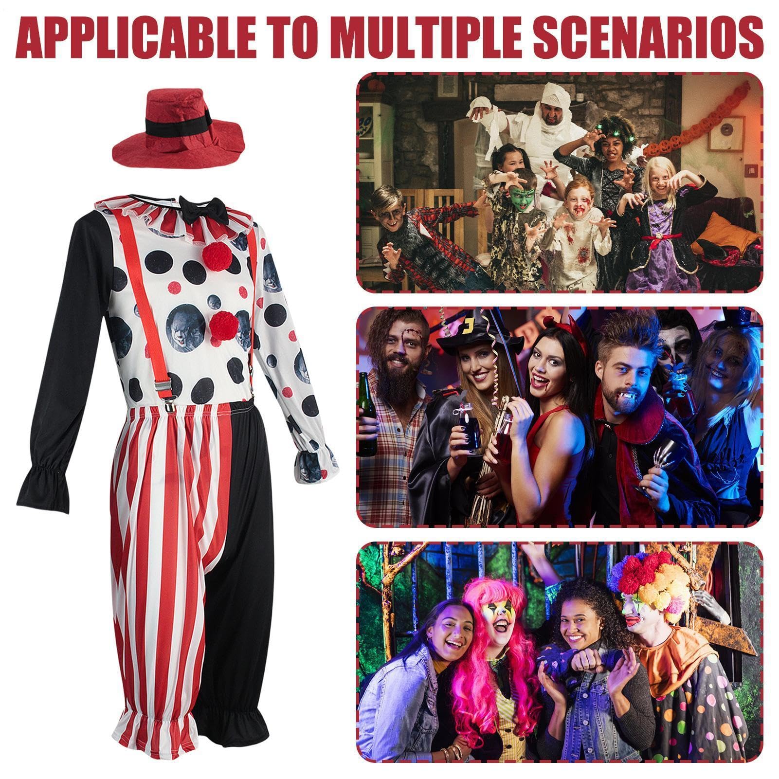 Costume Di Clown Di Clown Divertente E Spaventoso Per Halloween