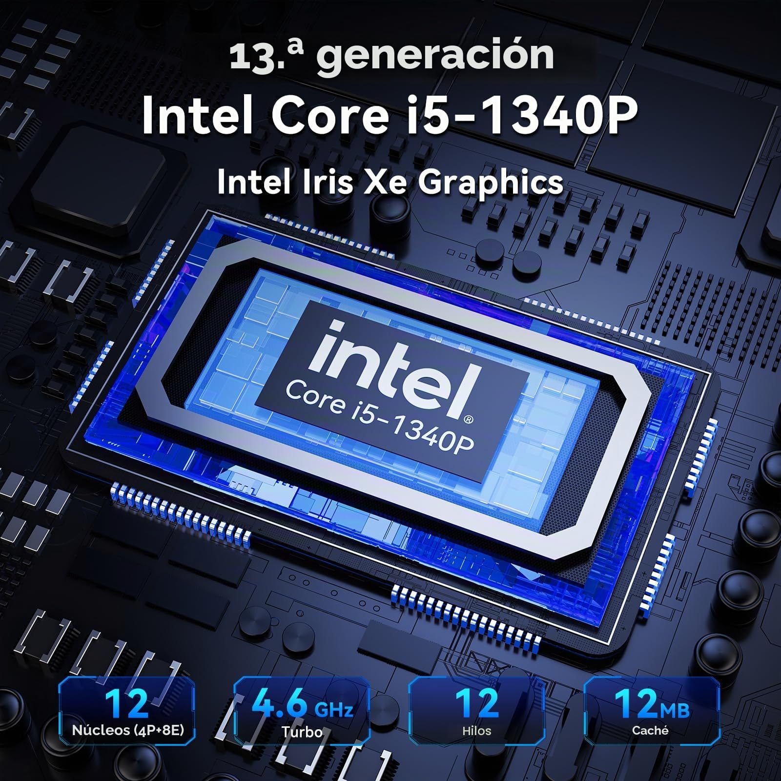 Intel NUC 13 Pro NUC13ANHi5 Arena Canyon, 16GB RAM 512GB SSD, Intel Core i5-1340P, Win 11 Pro Mini computadora de Escritorio, 8K/4K UHD, Gigabit Ethernet/WiFi-6/VESA para