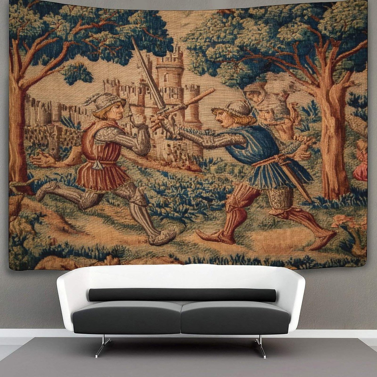 Kaiyun Style-4 Medieval Knight Scene Tapestry Wall Hanging Wall Art For Living Room Bedroom Dorm 130Cmx150cm