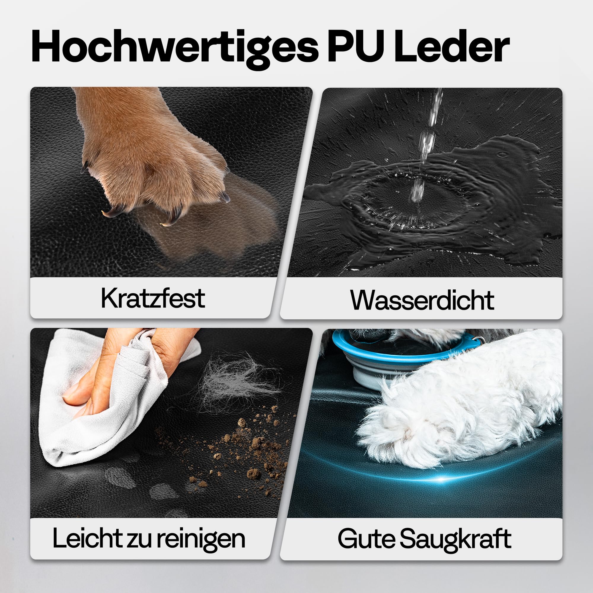 Hundedecke für Auto Rückbank Hundesitzbezug mit Harter Unterseite inkl. Seitenschutz und Sichtfenster verbreitert wasserdicht und Kratzfest im SUV und Kleinlaster