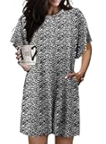 Womens Summer T Shirt Dress Casual Short Sleeve Beach Cover Up Tunic Tops with Pockets