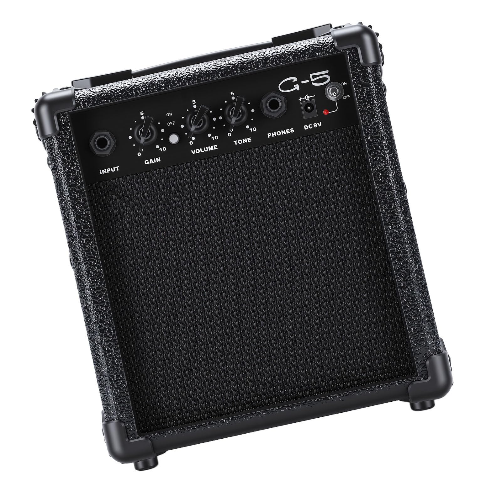 Przenośny Wzmacniacz do Gitary Elektrycznej 5 W z Gniazdem Słuchawkowym Połączenie Bluetooth do ćwiczeń, Wzmacniacz Gitarowy z Drewna do Podróży W Domu Kemping