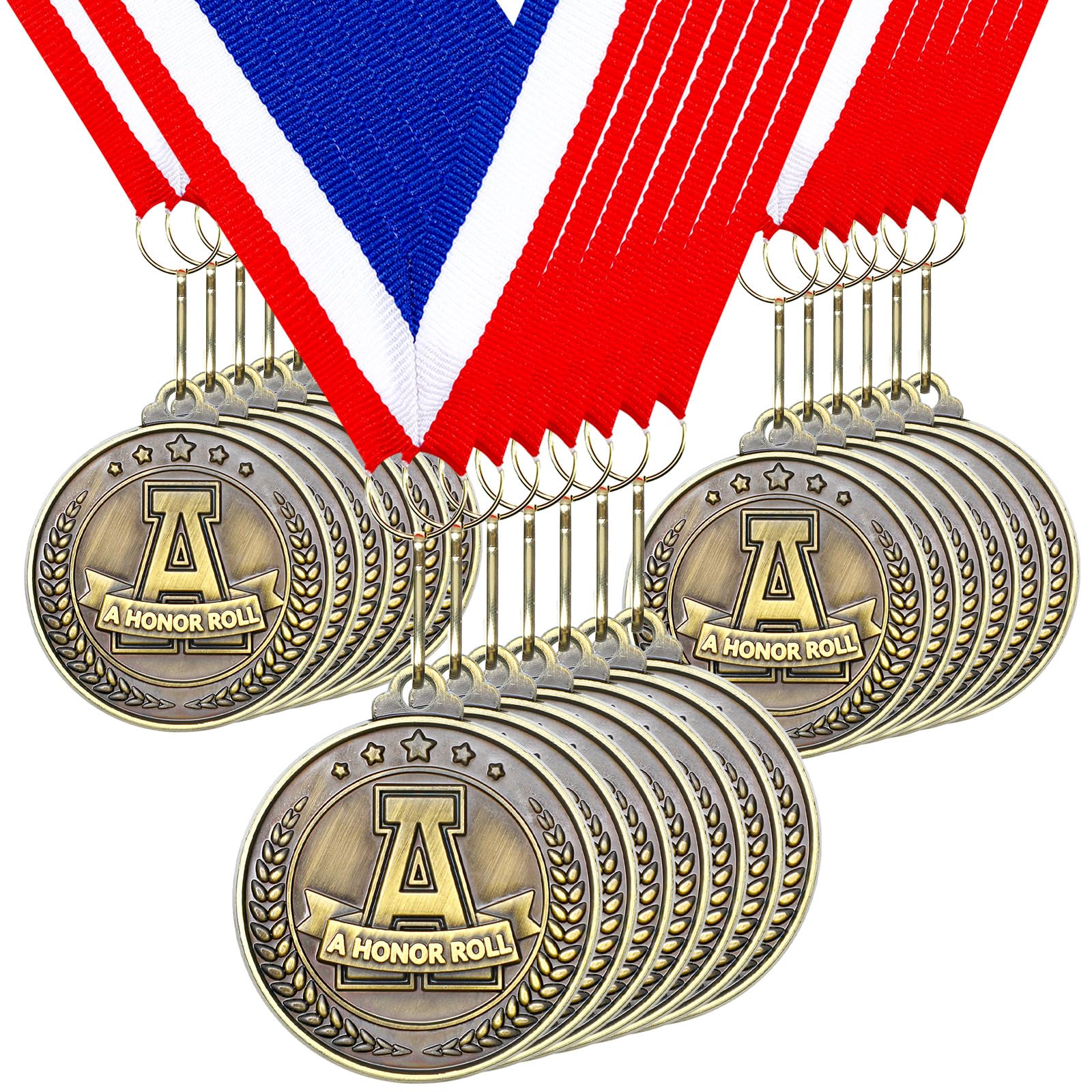 Quelay 30/60 medallas de oro de 2 pulgadas para ganadores de premios, a granel con cintas para el cuello, trofeo de metal, medallas de regalo para estudiantes, adultos, torneos escolares