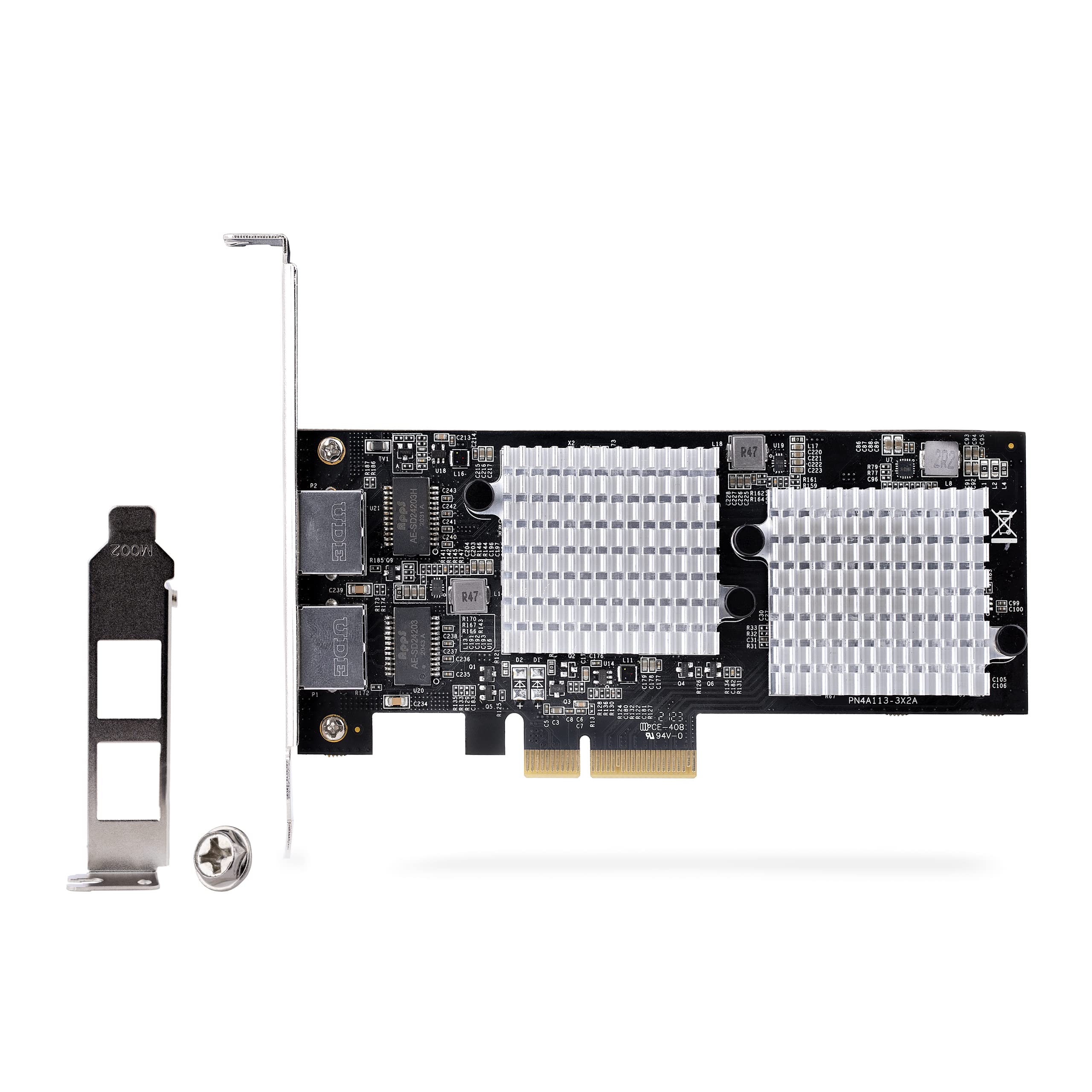 StarTech 2-Port 10GbE PCIe Netzwerkkarte, Adapter, NIC (ST10GSPEXNDP2) | 6 Geschwindigkeiten, 10GBASE-T/NBASE-T, Marvell AQC113CS, 2x RJ45, Jumbo Frame, PXE, WoL