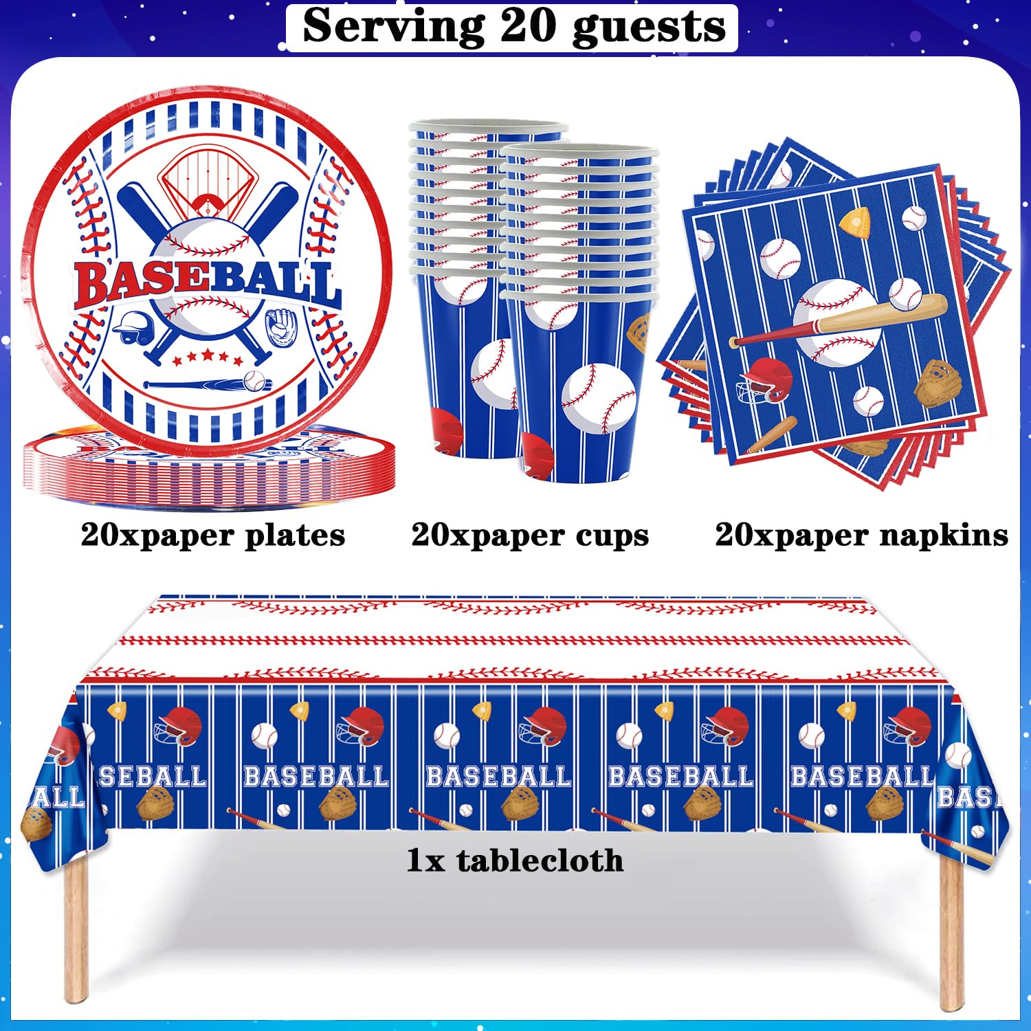 Set di 61 stoviglie da motocross, accessori per feste da corsa, decorazione di compleanno per bambini, tra cui bicchieri di carta, tovaglioli e tovaglia, adatto per 20 ospiti
