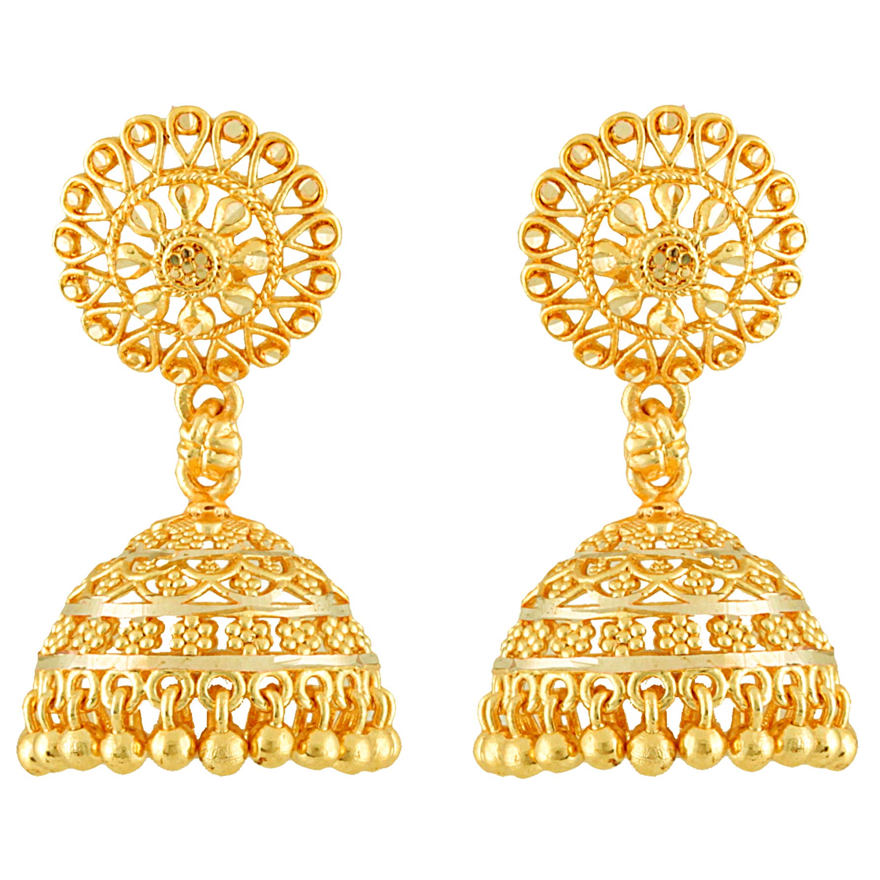MEENAZ Traditional Temple Jewellery 18k One Gram Gold Ethnic Copper Stylish Handcrafted South Indian Meenakari Screw Back Studs Jhumkas Jhumka Earrings Set For Women girls Latest -GOLD JHUMKI-M117 (B08QS5GLWC) Amazon Price History, Amazon Price Tracker